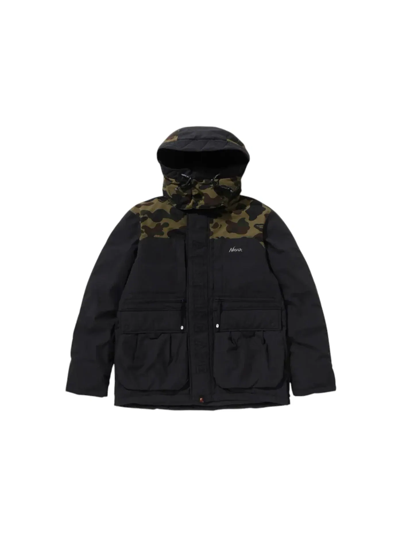Мужская куртка-пуховик с принтом BAPE x Nanga Hinoc Down Jacket BAPE — изображение 1 из 3, черный