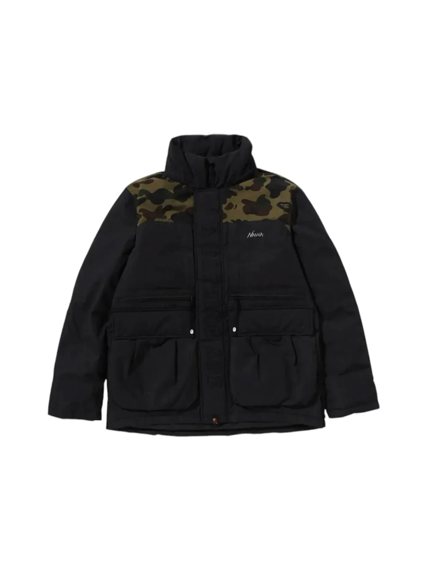 Мужская куртка-пуховик с принтом BAPE x Nanga Hinoc Down Jacket BAPE — изображение 3 из 3, черный