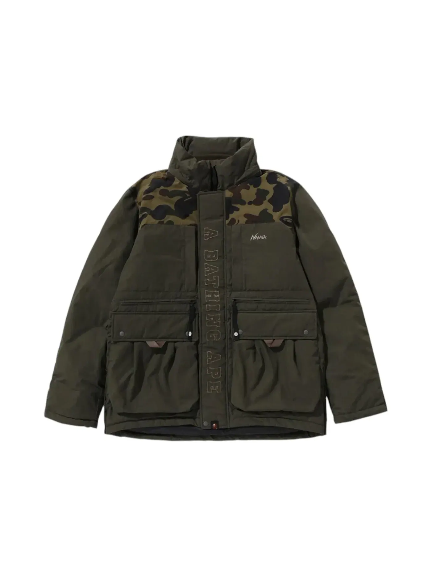 Мужская пуховая куртка с принтом BAPE x Nanga Hinoc Down Jacket BAPE, Olivedrab — изображение 3 из 3