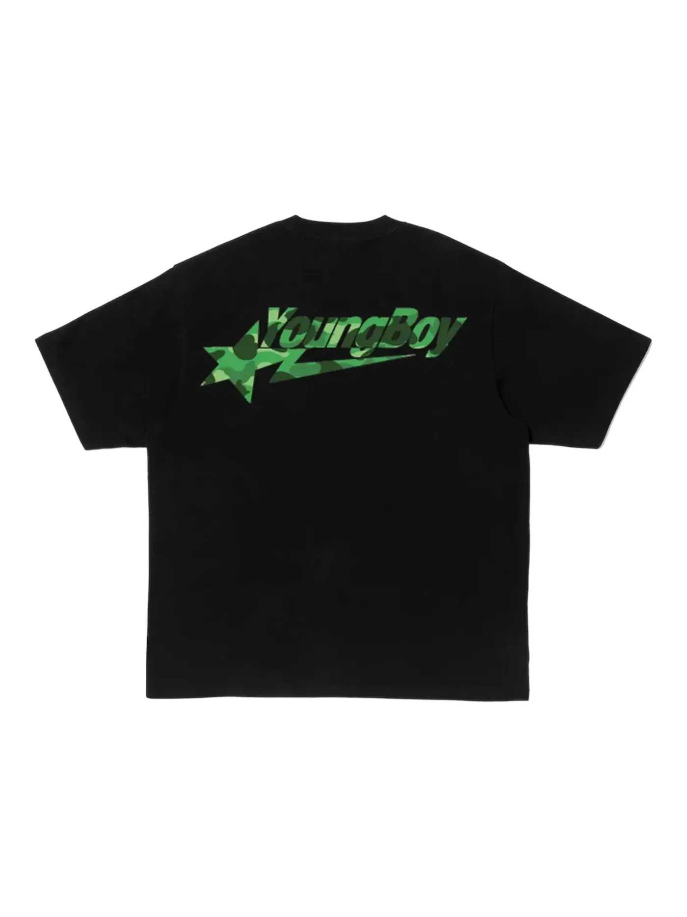 Мужская футболка с принтом BAPE x NBA YoungBoy Never Broke Again Sta Tee BAPE — изображение 2 из 2, черный