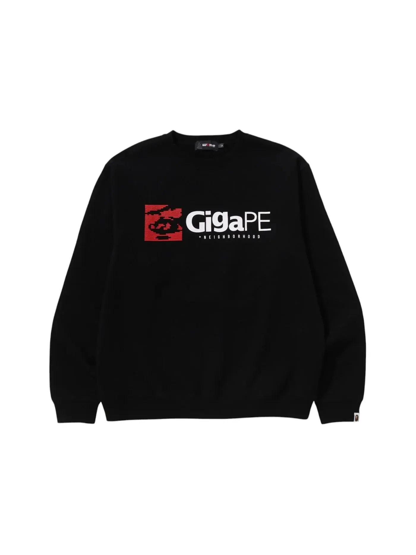 Мужской свитшот с принтом Gigape Crewneck BAPE — изображение 1 из 1, черный
