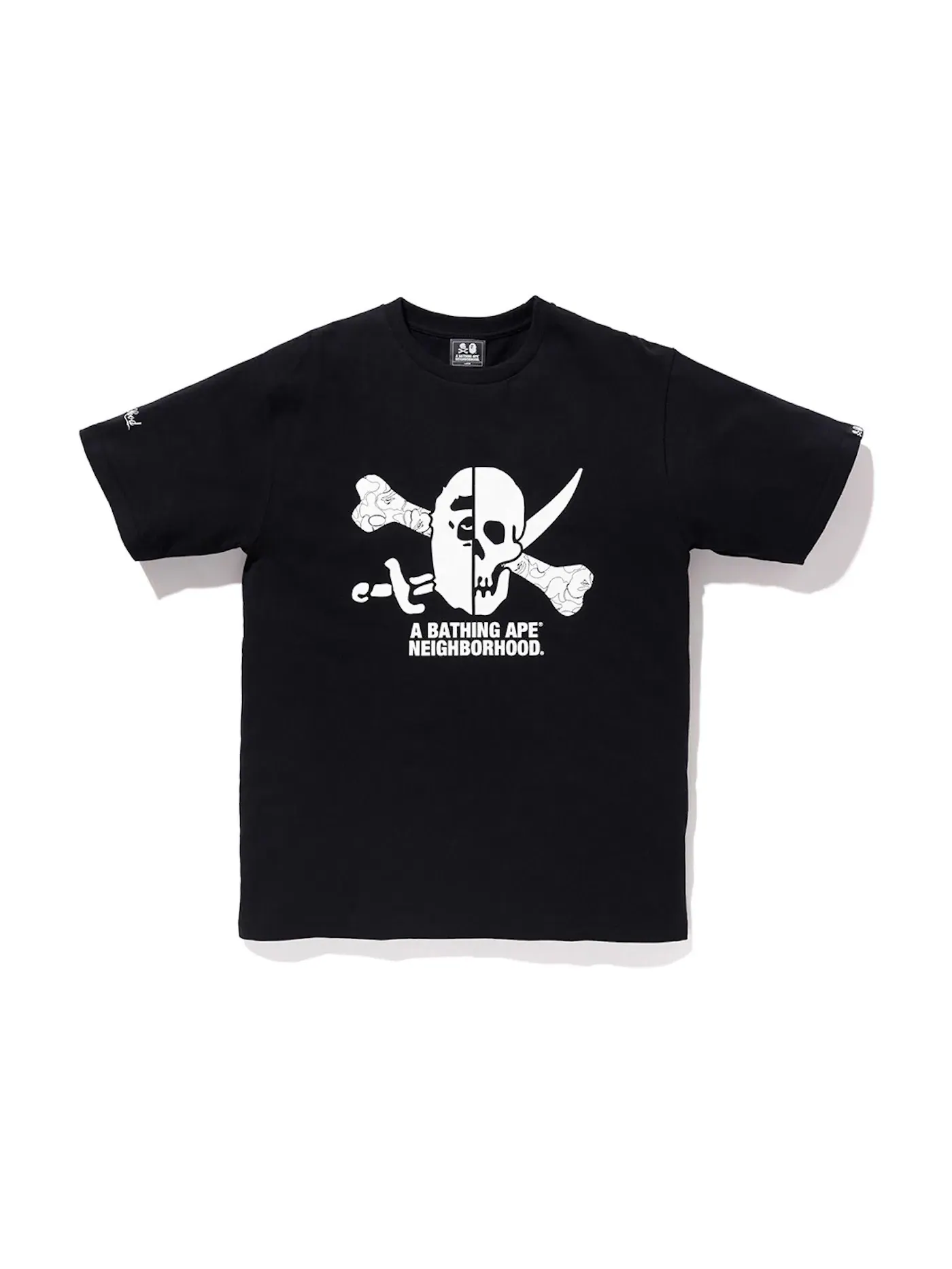 Мужская футболка с принтом BAPE x Neighborhood Ape & Skull Tee BAPE — изображение 1 из 1, черный