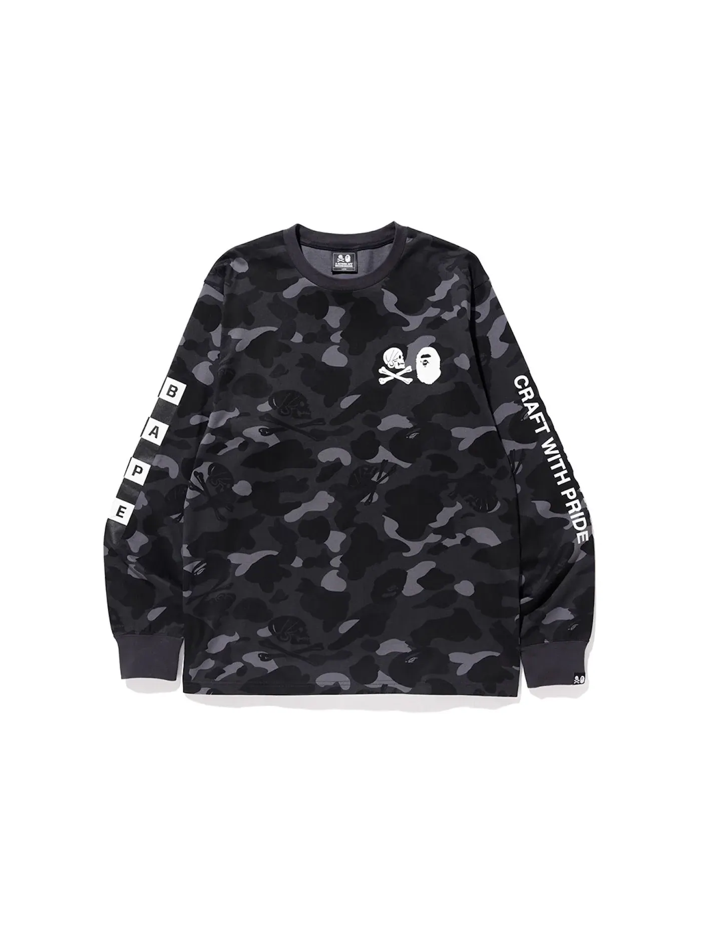 Мужская футболка с длинным рукавом BAPE x Neighborhood Camo Long Sleeve Tee BAPE — изображение 1 из 1, черный