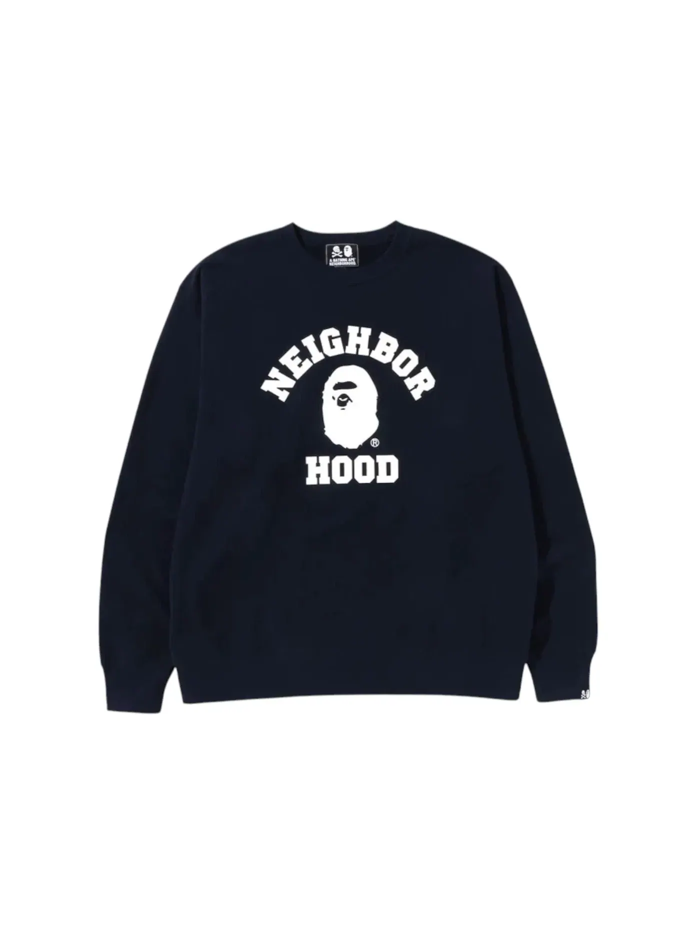 Мужской свитшот свободного кроя BAPE x Neighborhood Crewneck — изображение 1 из 2, темно-синий