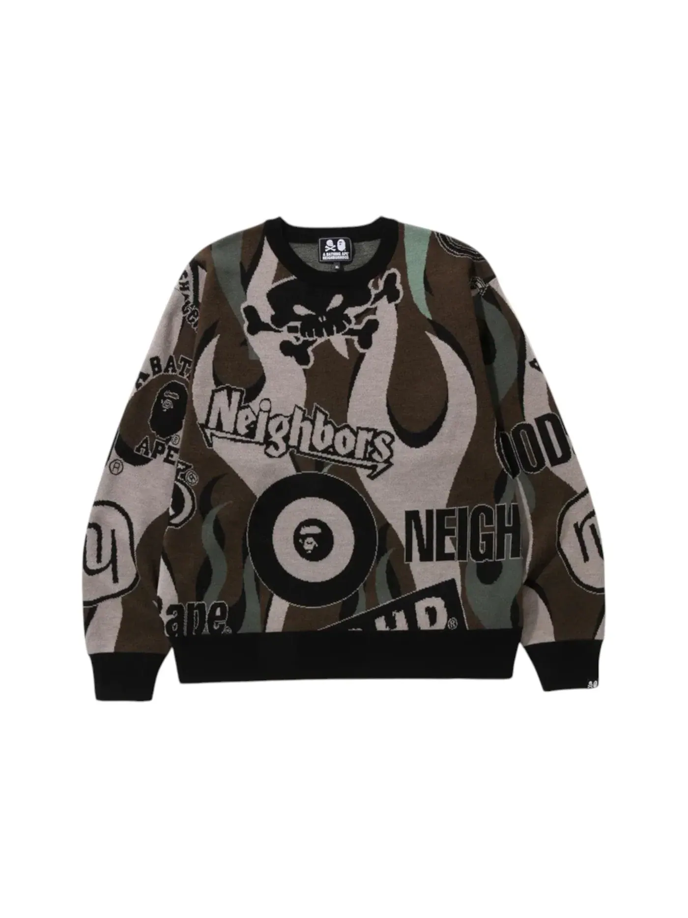 Мужской свитер свободного кроя BAPE x Neighborhood Knit — изображение 1 из 2, зеленый