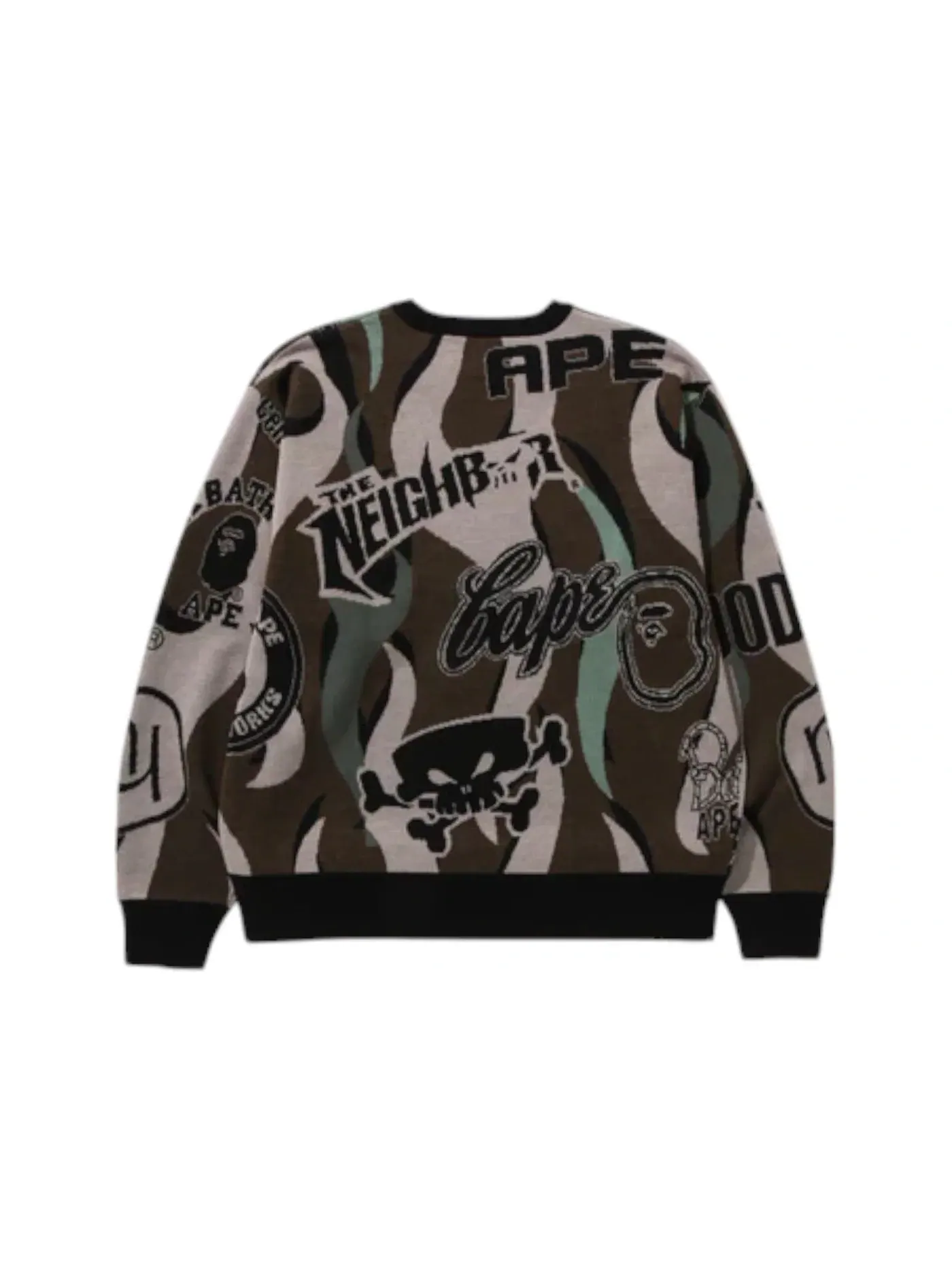 Мужской свитер свободного кроя BAPE x Neighborhood Knit — изображение 2 из 2, зеленый