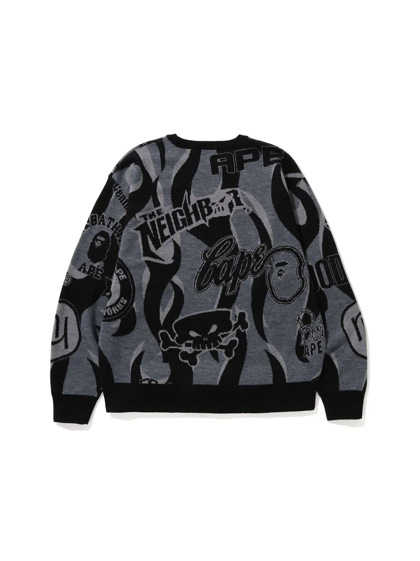 Мужской свитер свободного кроя BAPE x Neighborhood Relaxed Fit Knit Sweater — изображение 2 из 2, черный