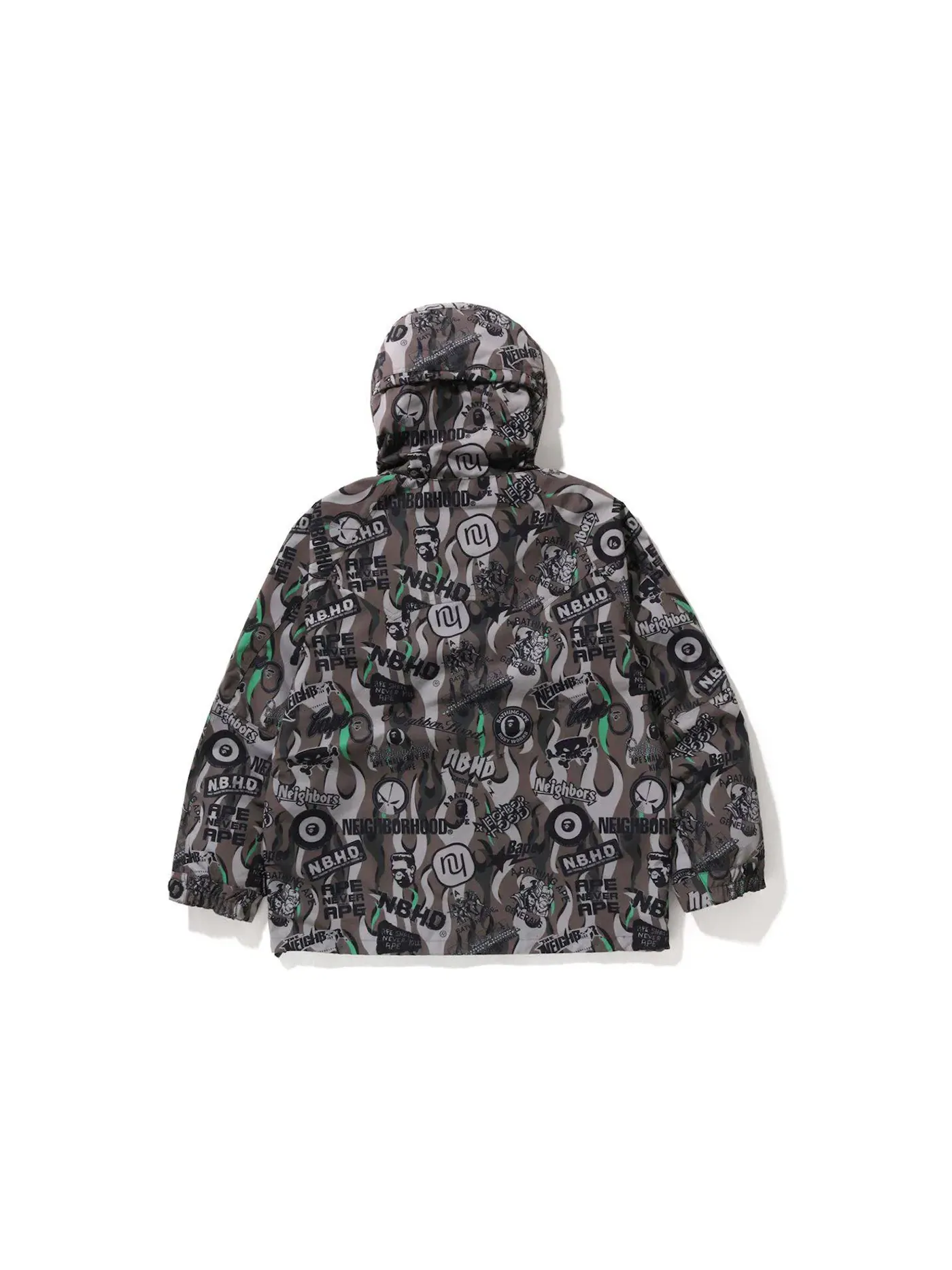 Мужская куртка с принтом Neighborhood BAPE — изображение 2 из 2, зеленый