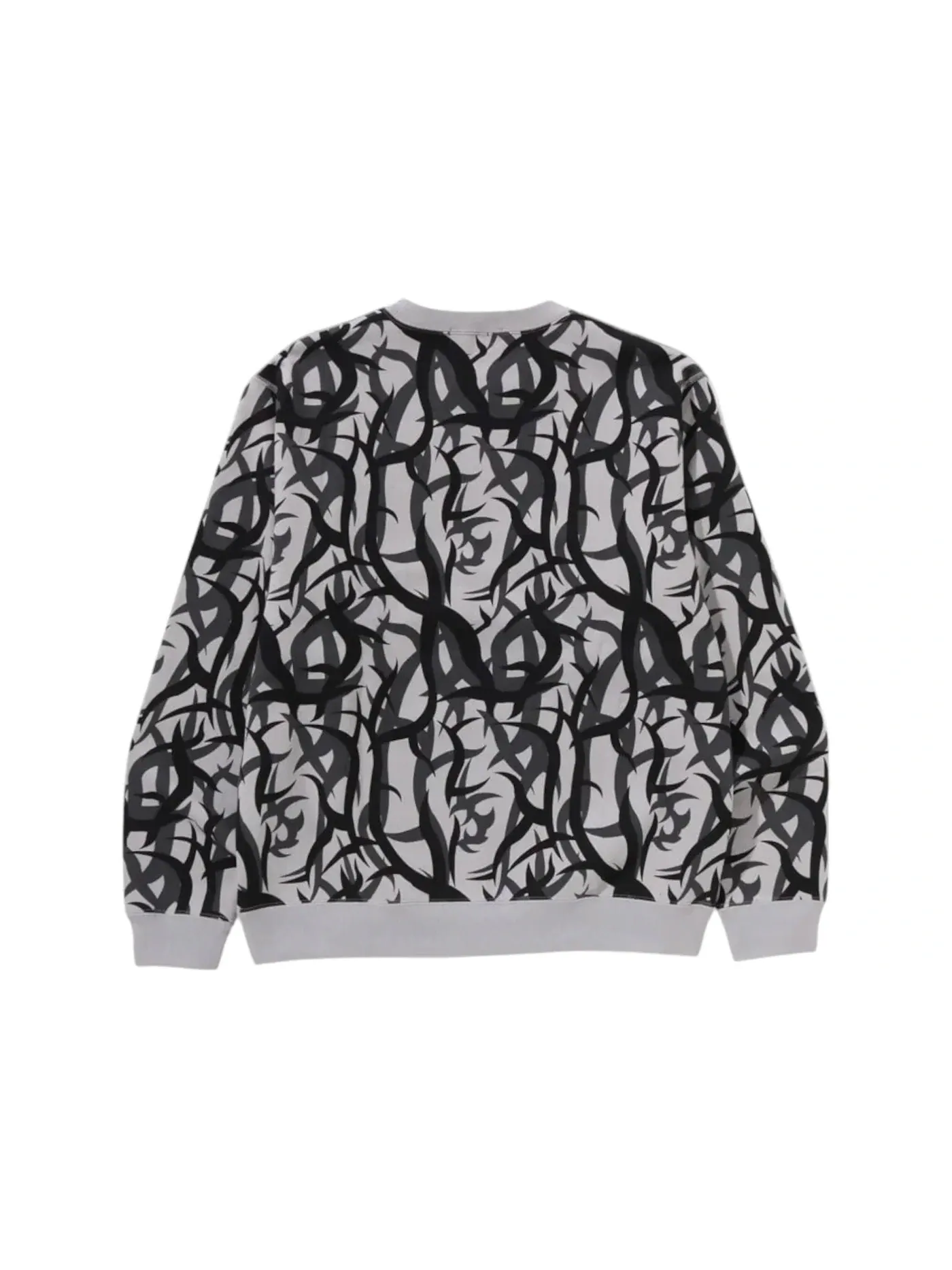 Мужской свитшот с принтом BAPE x Neighborhood Trial Camo Gigape Crewneck BAPE — изображение 2 из 2, серый
