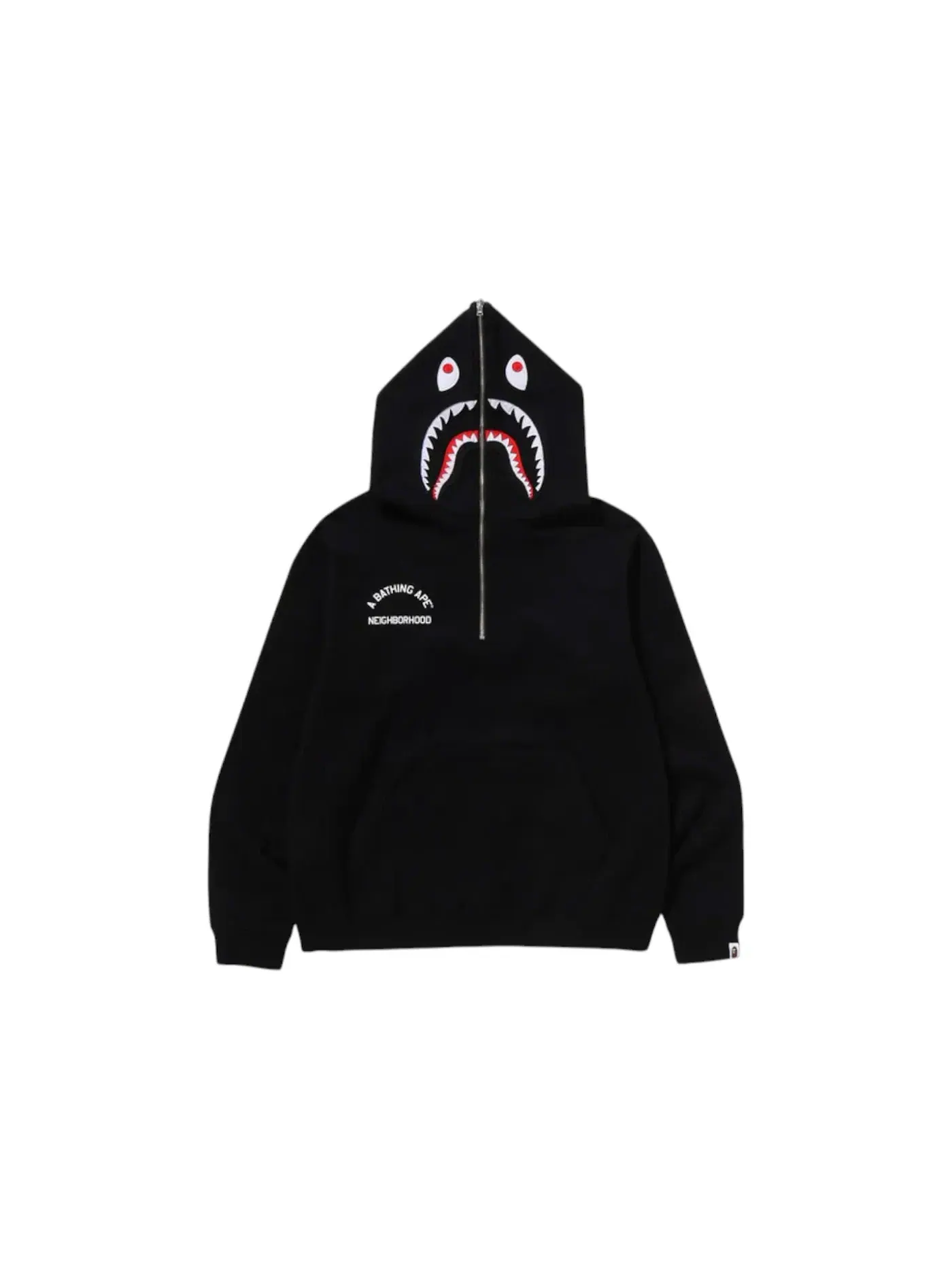 Мужской пуловер-худи BAPE x Neighborhood Two Face Half Zip Pullover Hoodie — изображение 1 из 3, черный