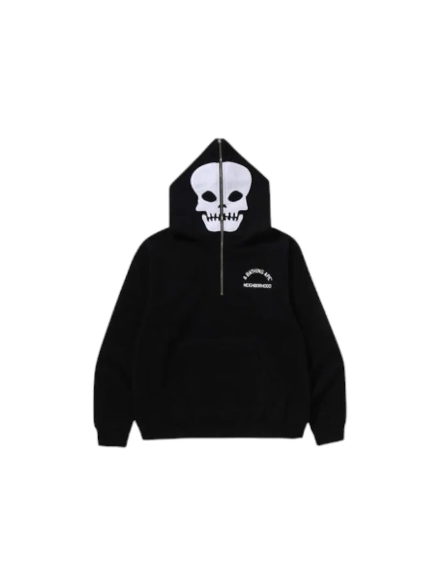 Мужской пуловер-худи BAPE x Neighborhood Two Face Half Zip Pullover Hoodie — изображение 2 из 3, черный