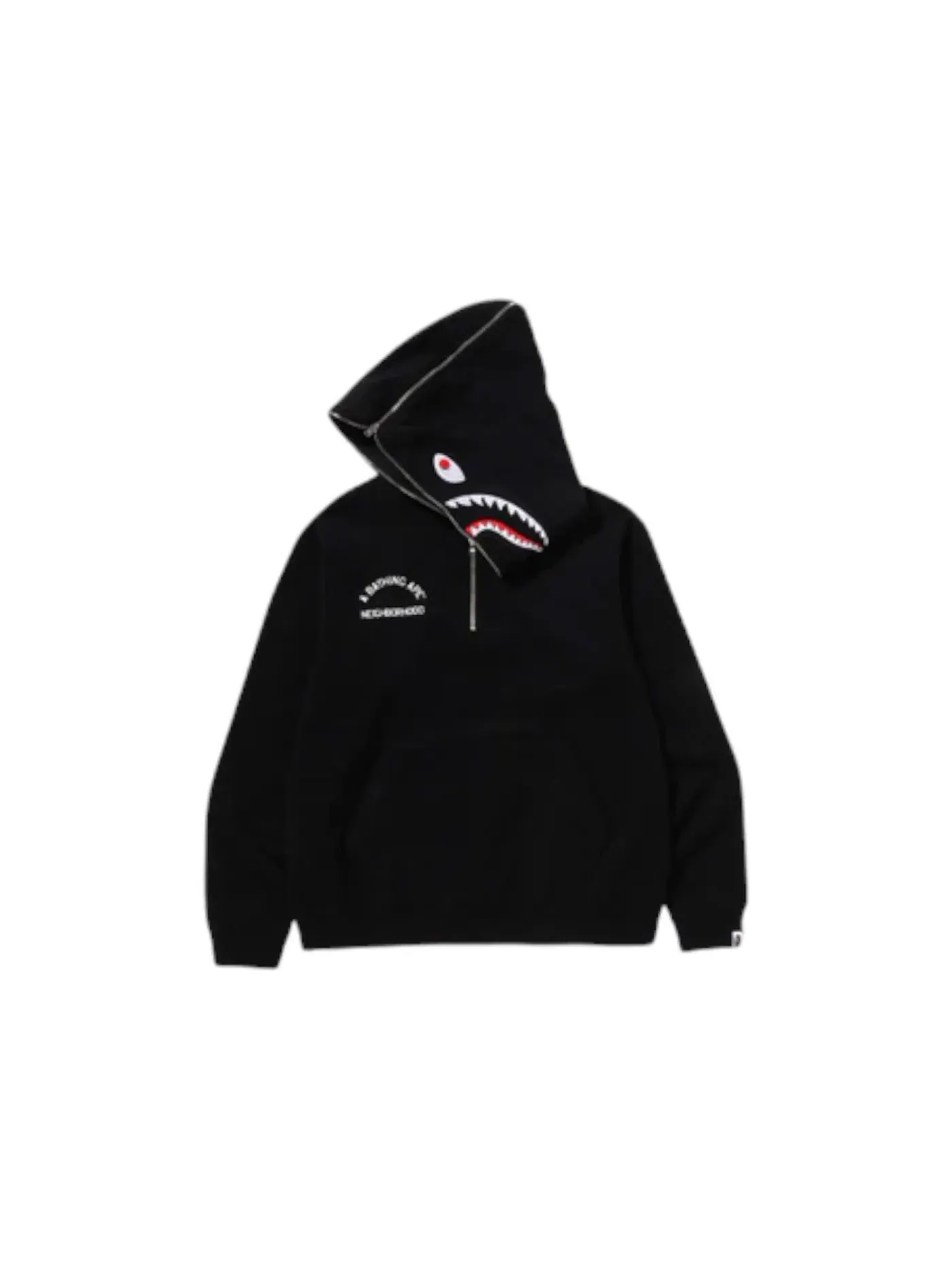 Мужской пуловер-худи BAPE x Neighborhood Two Face Half Zip Pullover Hoodie — изображение 3 из 3, черный