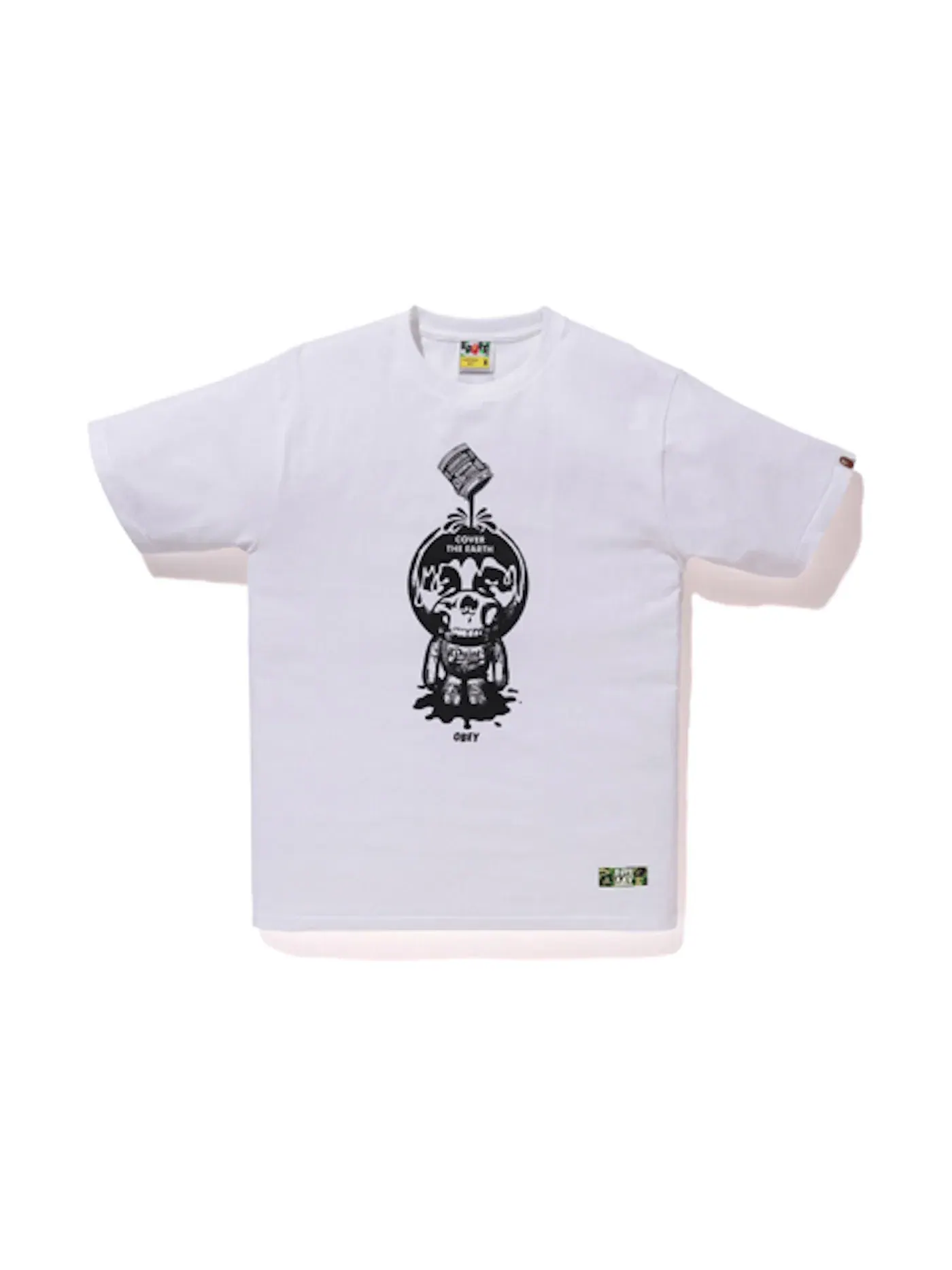 Мужская футболка с принтом BAPE x Obey Baby Milo Tee BAPE — изображение 1 из 1, белый