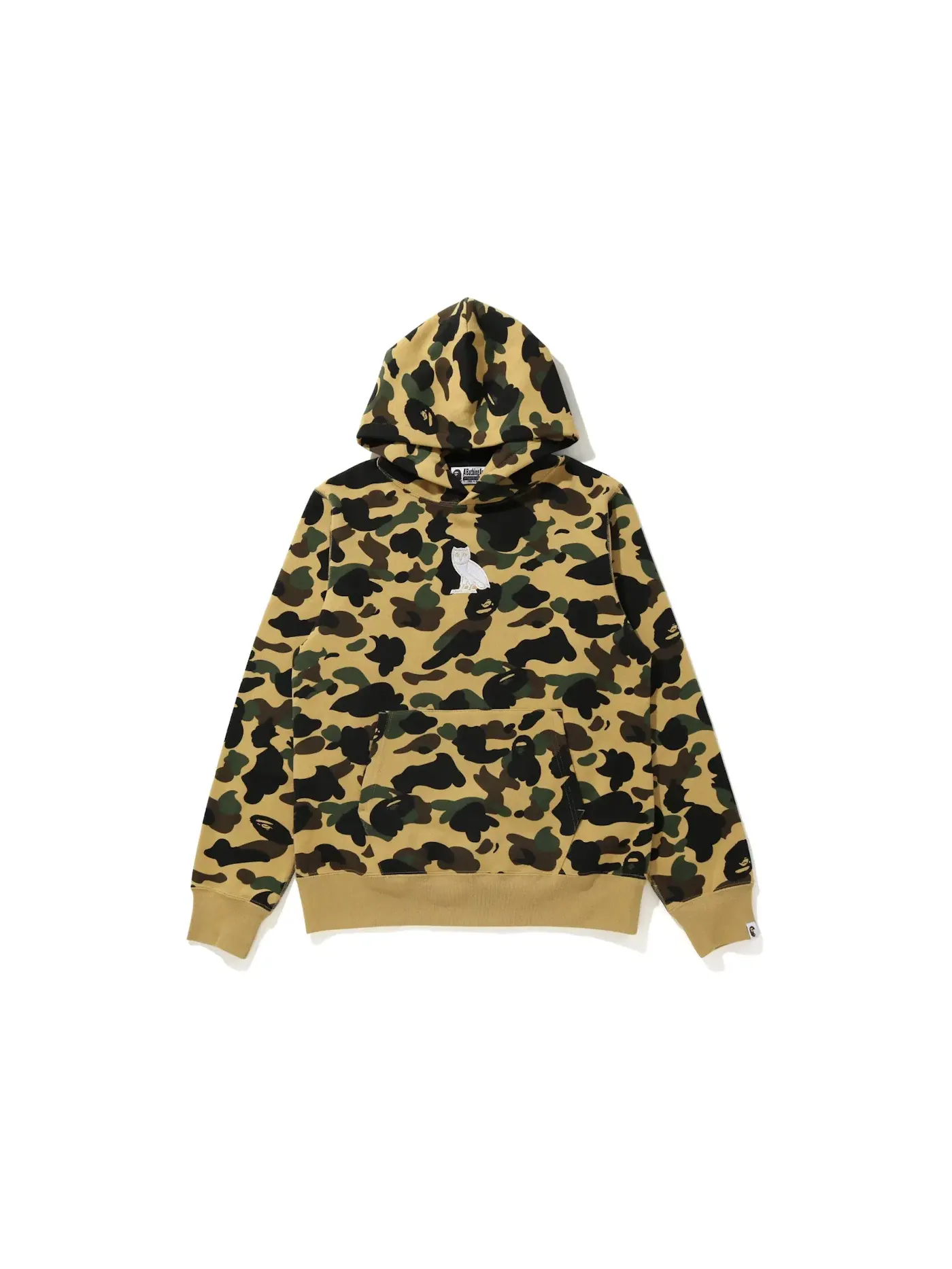 Мужской пуловер с камуфляжным принтом BAPE x OVO 1st Camo Pullover Hoodie BAPE — изображение 1 из 1, желтый