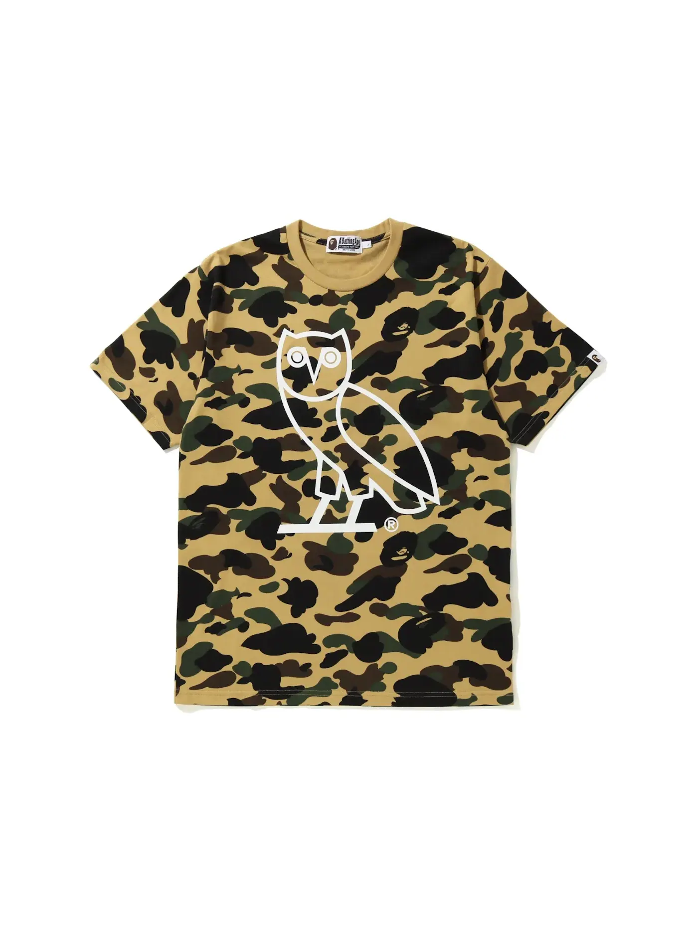 Мужская футболка с камуфляжным принтом BAPE x OVO 1st Camo Tee — изображение 1 из 1, желтый