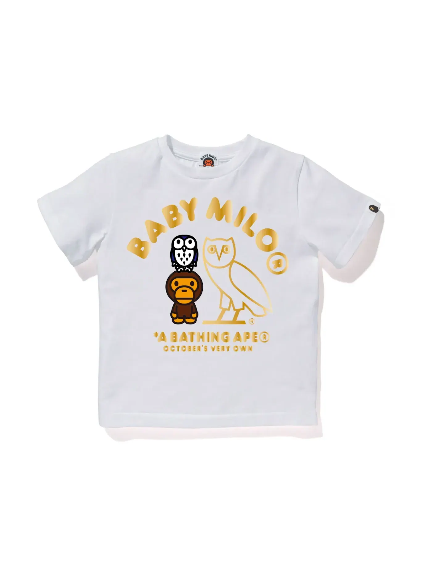Детская футболка с принтом BAPE x OVO Baby Milo Tee BAPE — изображение 1 из 1, белый