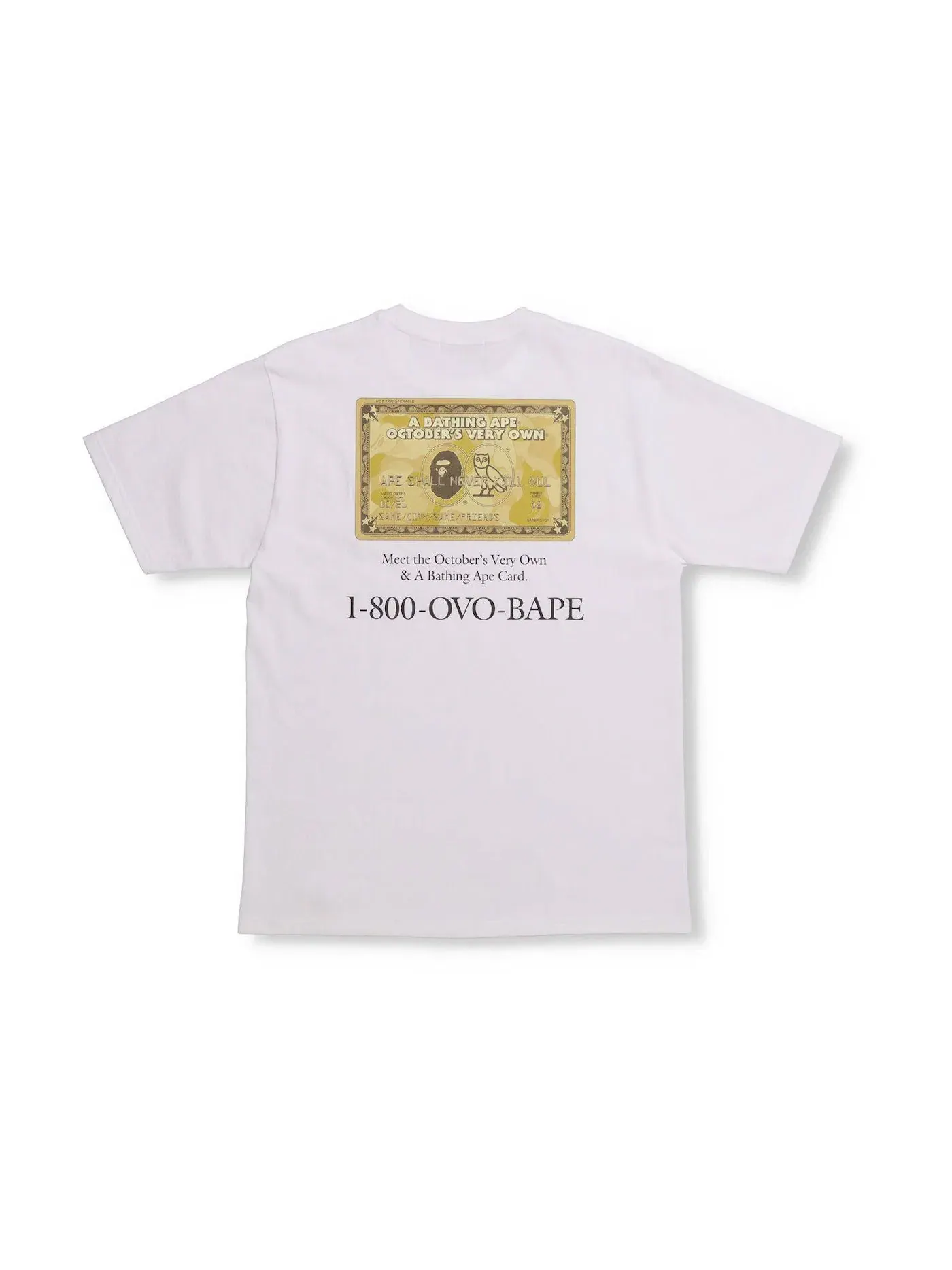 Мужская футболка с принтом BAPE x OVO Card BAPE — изображение 2 из 2, белый