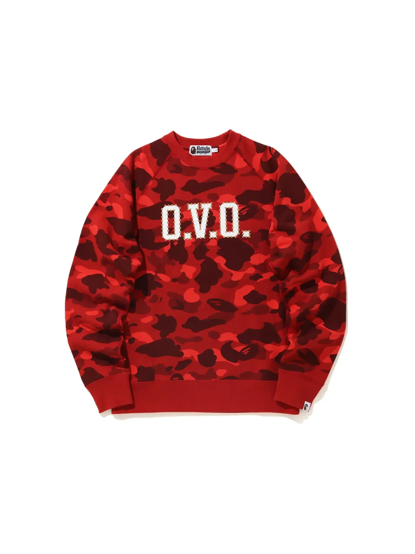 Мужской свитшот с камуфляжным принтом BAPE x OVO Color Camo Crewneck BAPE — изображение 1 из 2, красный