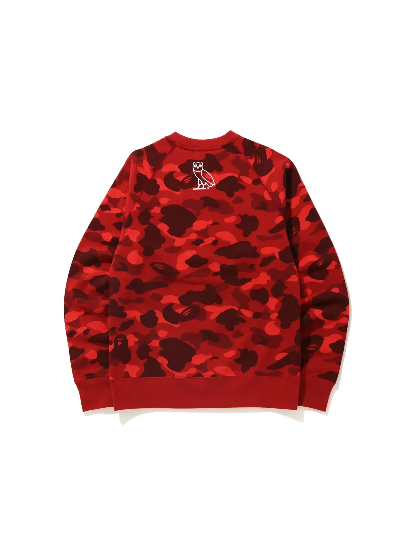 Мужской свитшот с камуфляжным принтом BAPE x OVO Color Camo Crewneck BAPE — изображение 2 из 2, красный