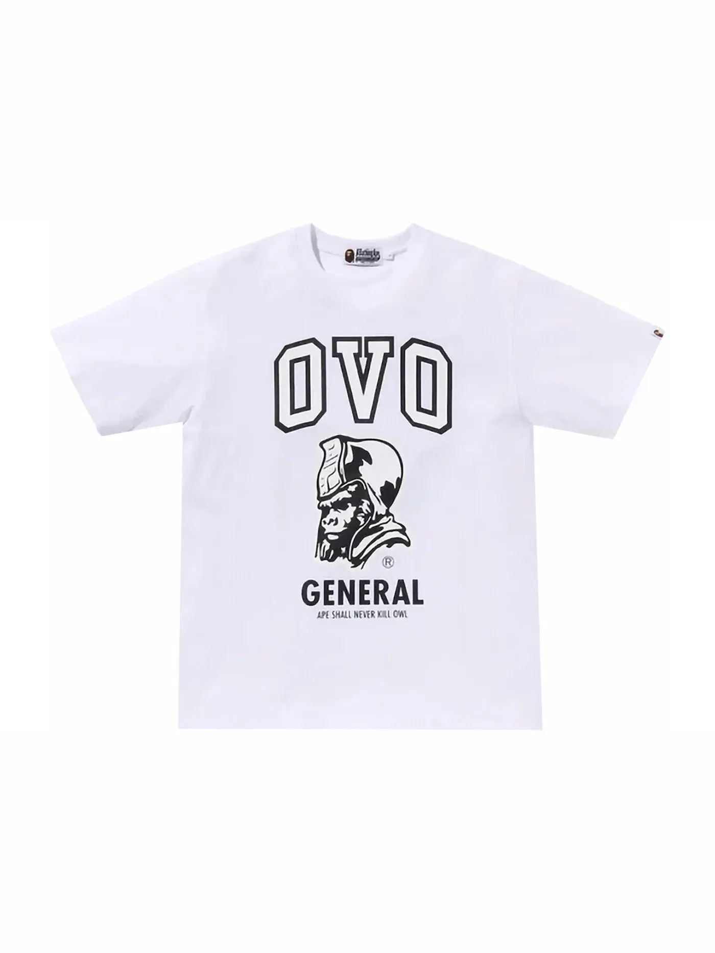 Мужская футболка с принтом BAPE x OVO General Tee BAPE — изображение 1 из 1, белый