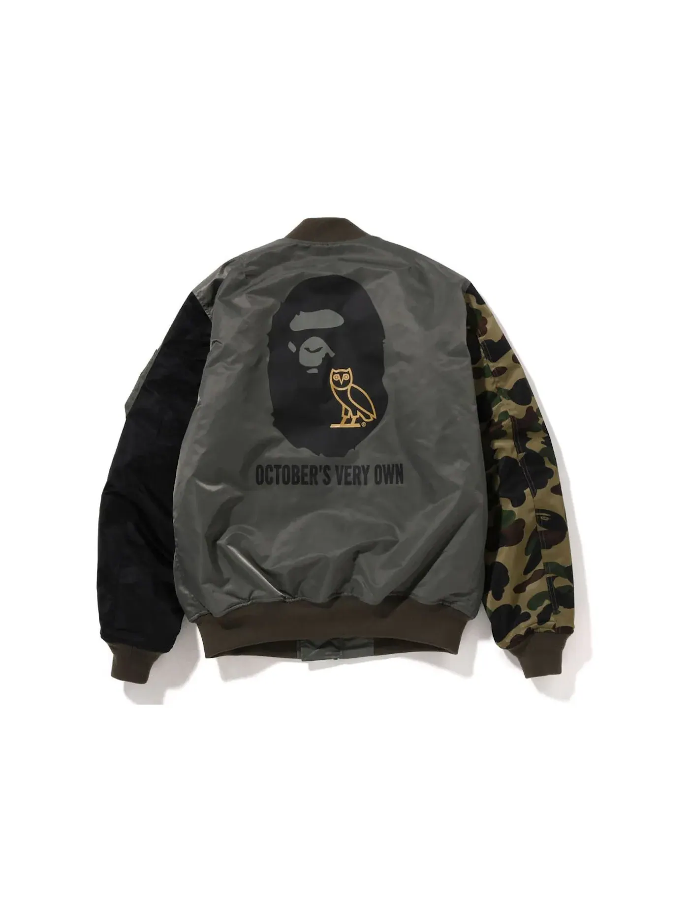 Мужская куртка MA-1 свободного кроя BAPE x OVO — изображение 2 из 2, оливковый