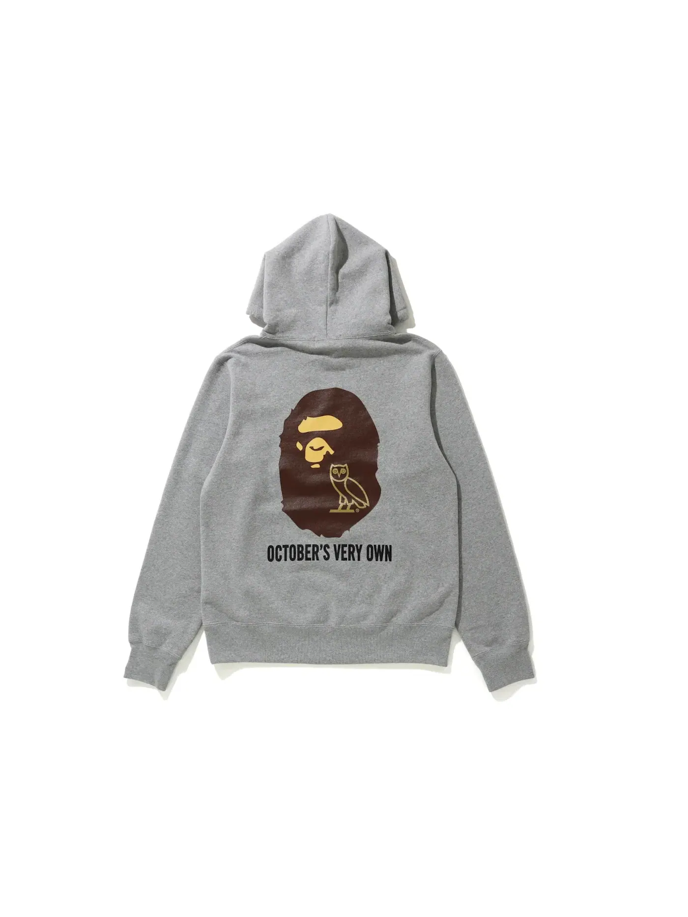 Мужской пуловер-худи с принтом BAPE x OVO Pullover Hoodie BAPE — изображение 1 из 2, серый
