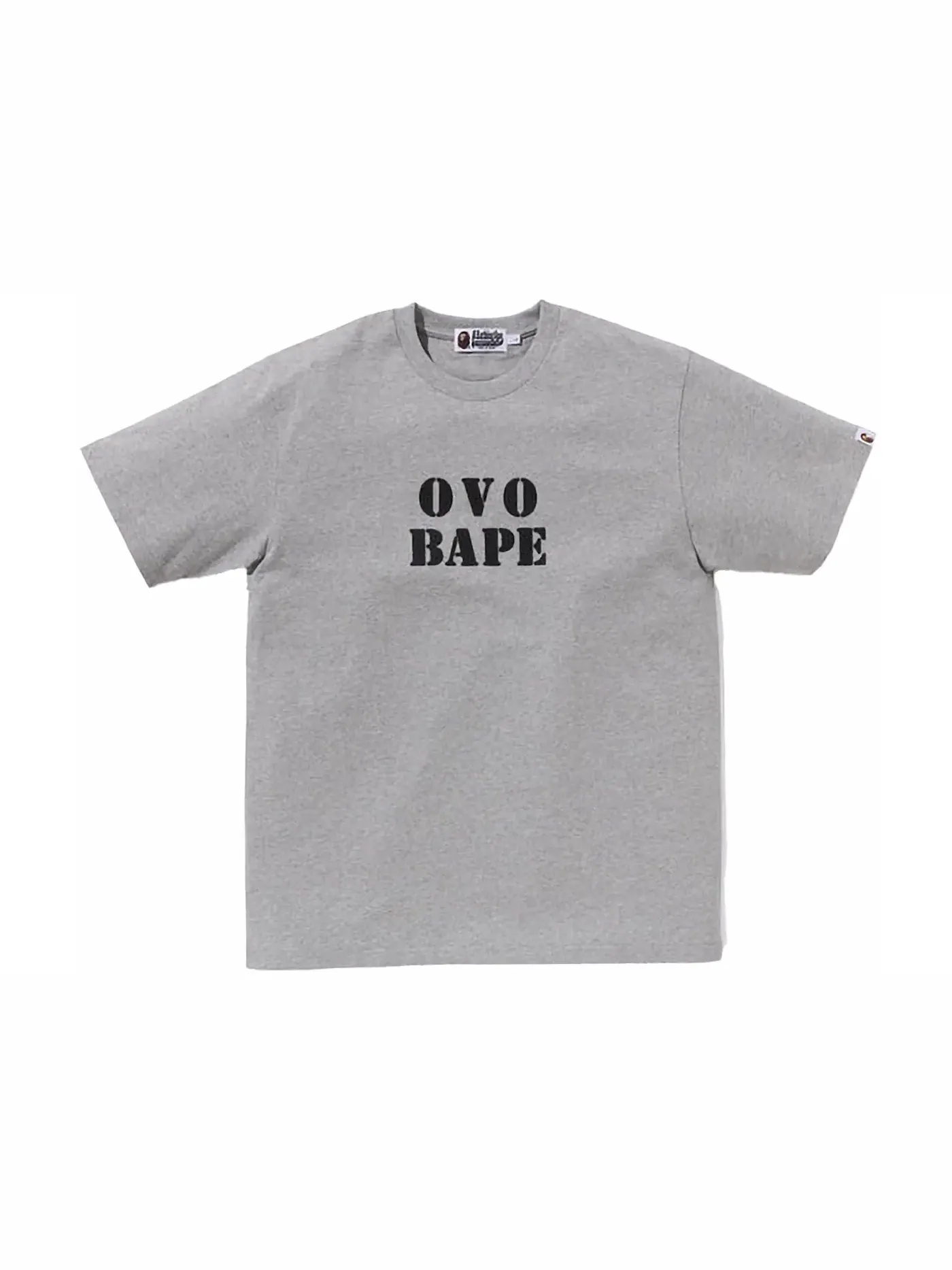 Мужская футболка с принтом BAPE x OVO Stencil Logo Tee BAPE — изображение 1 из 1, серый