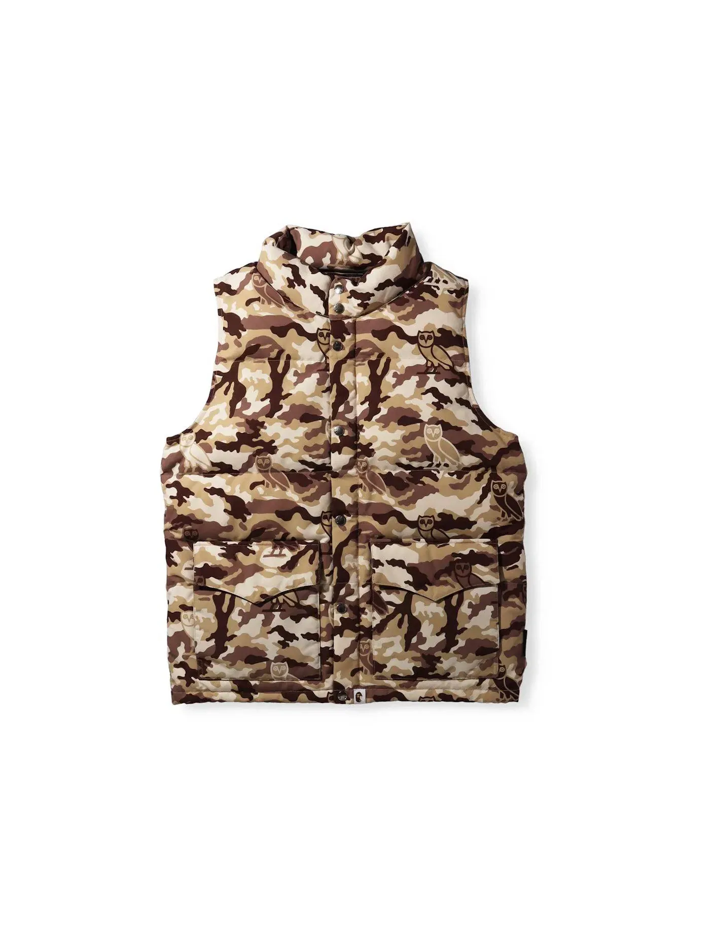 Мужской жилет с камуфляжным принтом Down Vest BAPE — изображение 1 из 2, бежевый