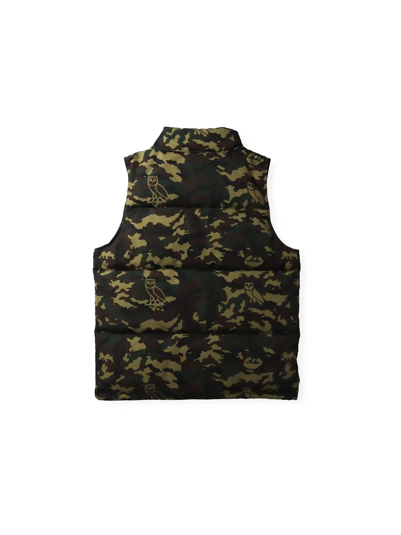 Мужской жилет с камуфляжным принтом BAPE x OVO Down Vest BAPE — изображение 2 из 2, зеленый