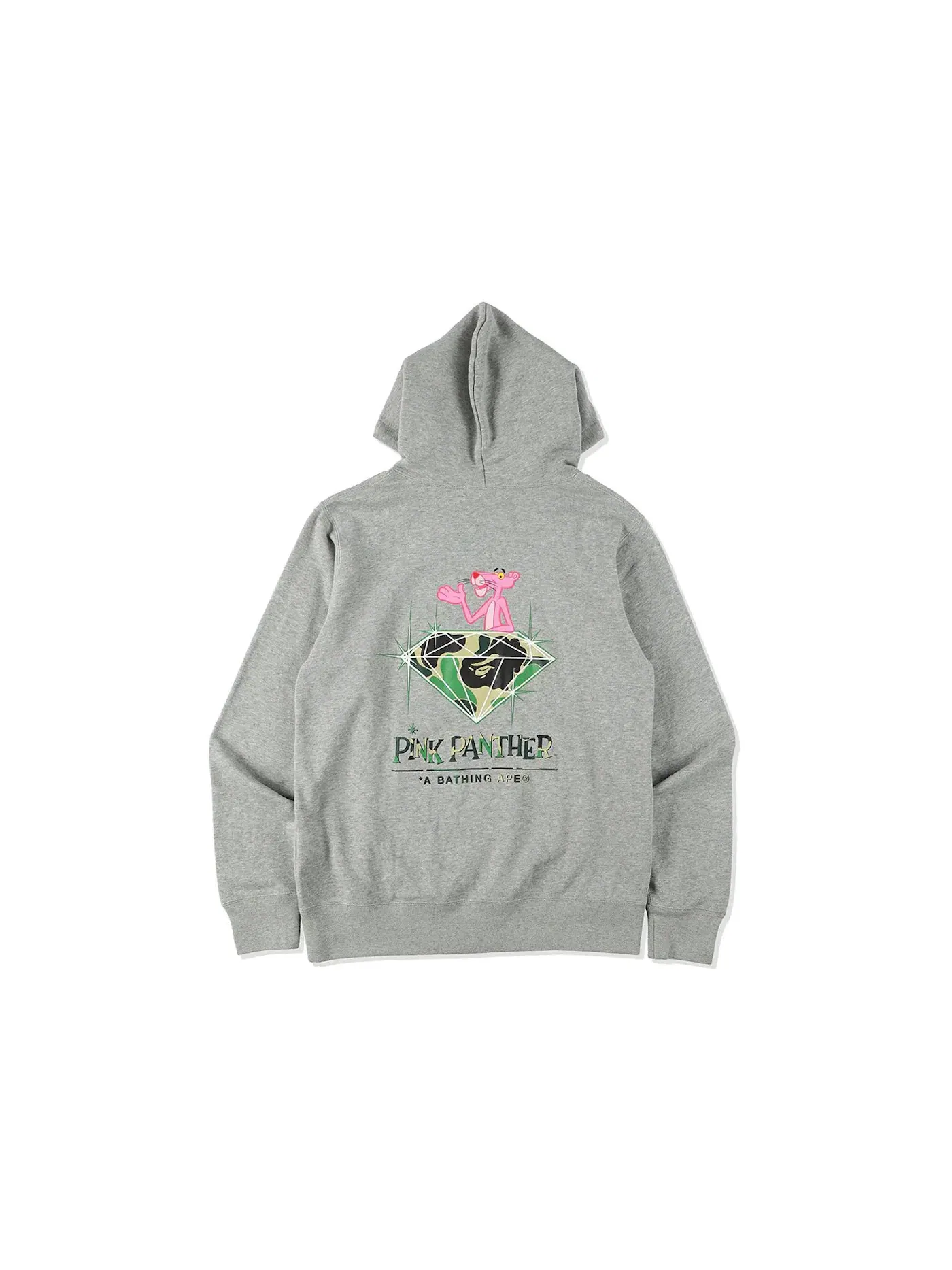 Мужской пуловер с капюшоном с принтом BAPE x Pink Panther Hoodie BAPE — изображение 1 из 2, серый
