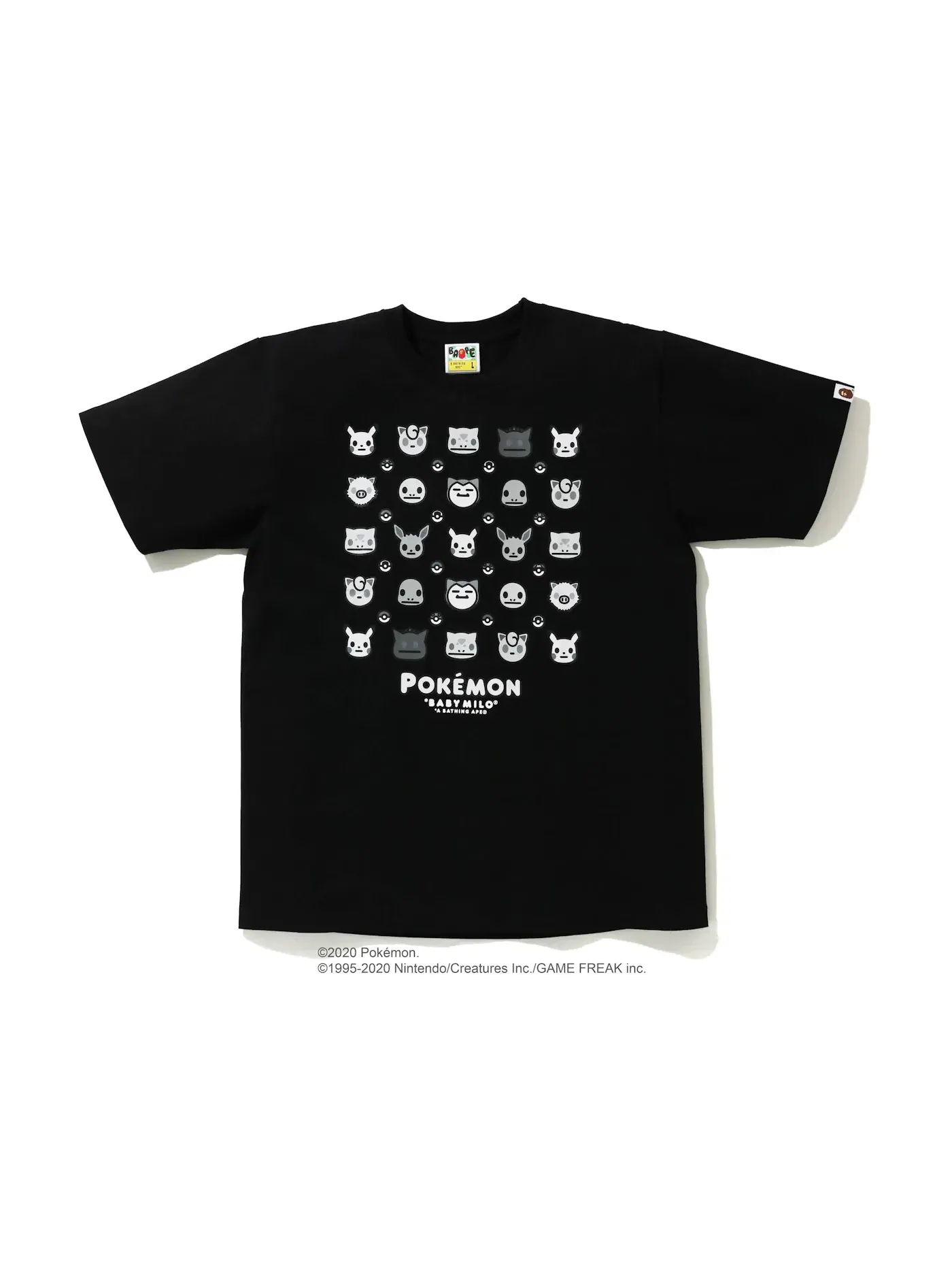 Мужская футболка с принтом BAPE x Pokemon Monotone Tee #4 BAPE — изображение 1 из 2, черный