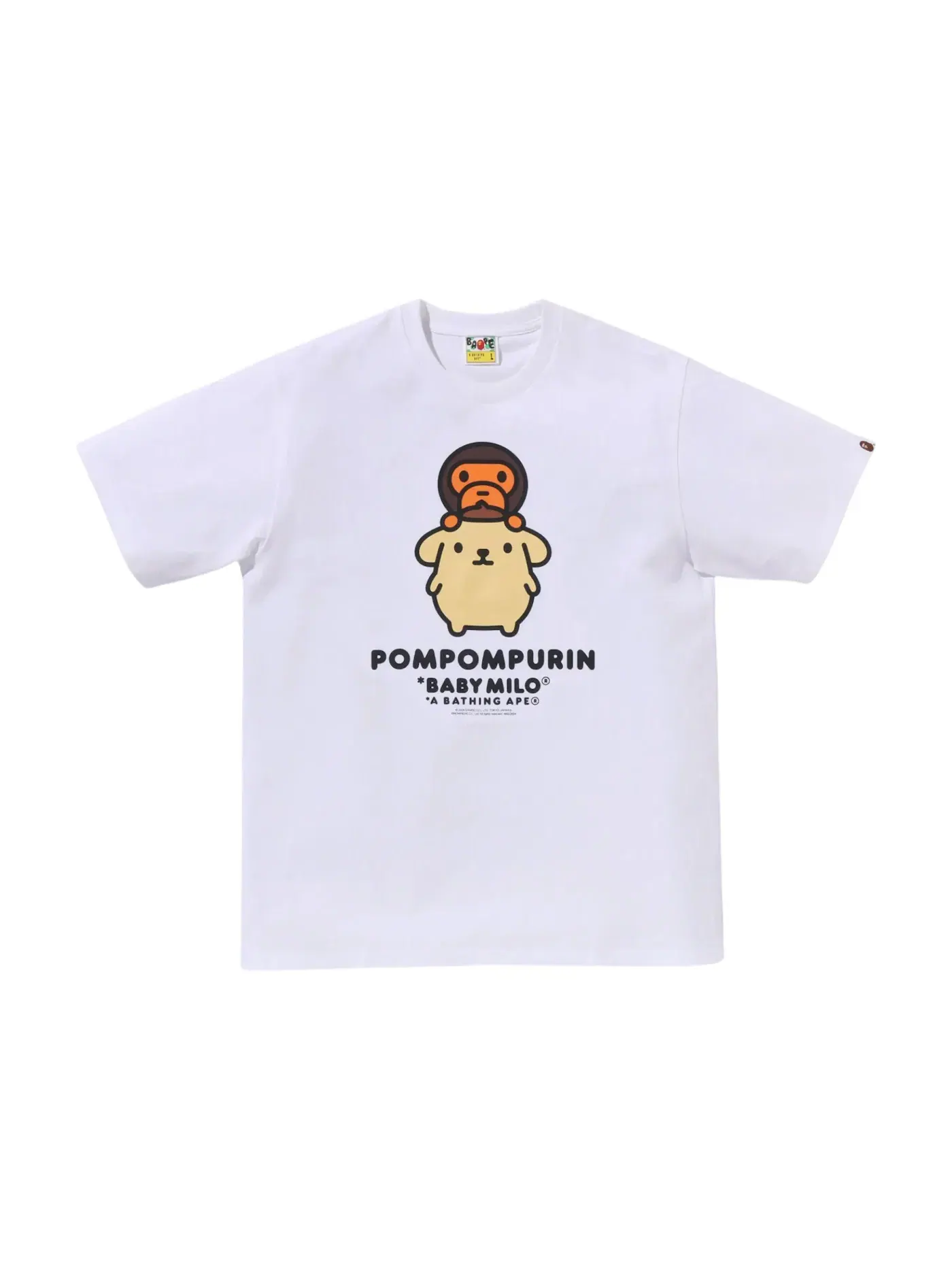 Мужская футболка с принтом BAPE x PomPompurin Baby Milo Tee — изображение 1 из 1, белый