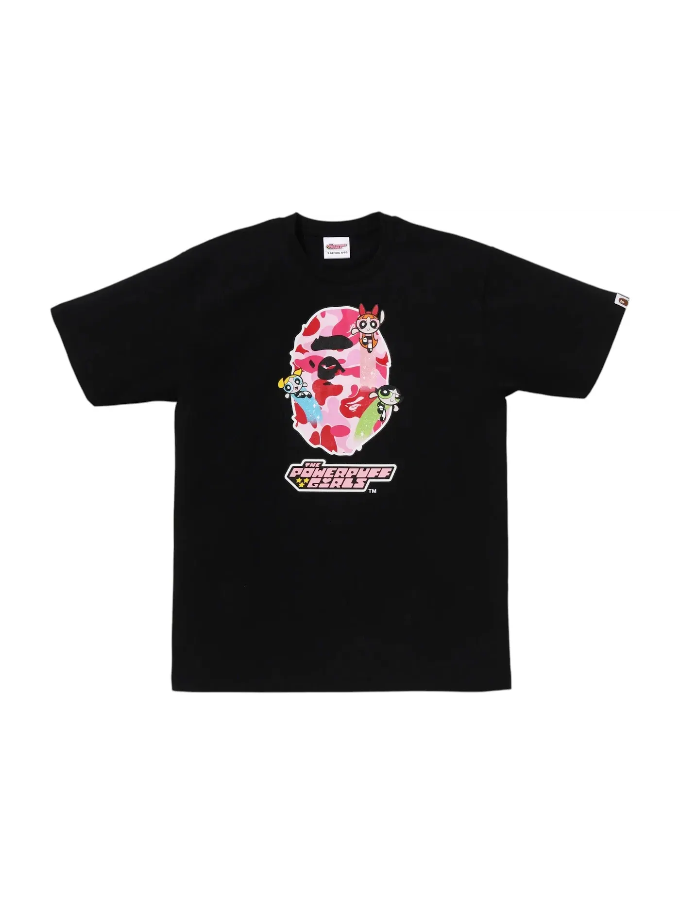 Мужская футболка с принтом BAPE x Power Puff Girls Ape Head Tee BAPE — изображение 1 из 1, черный