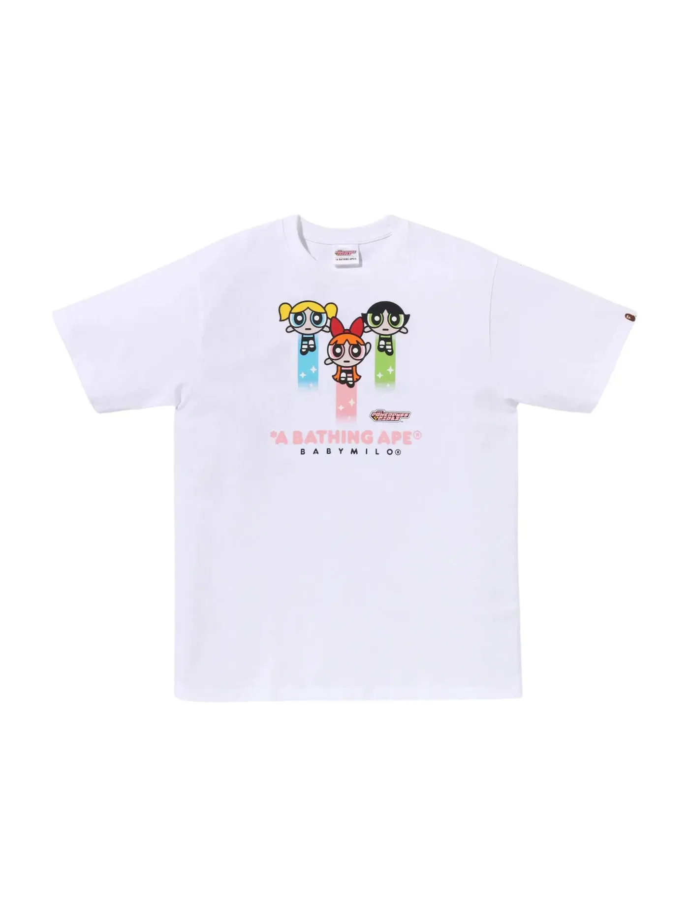 Мужская футболка с принтом BAPE x Power Puff Girls Baby Milo Tee BAPE — изображение 1 из 2, белый