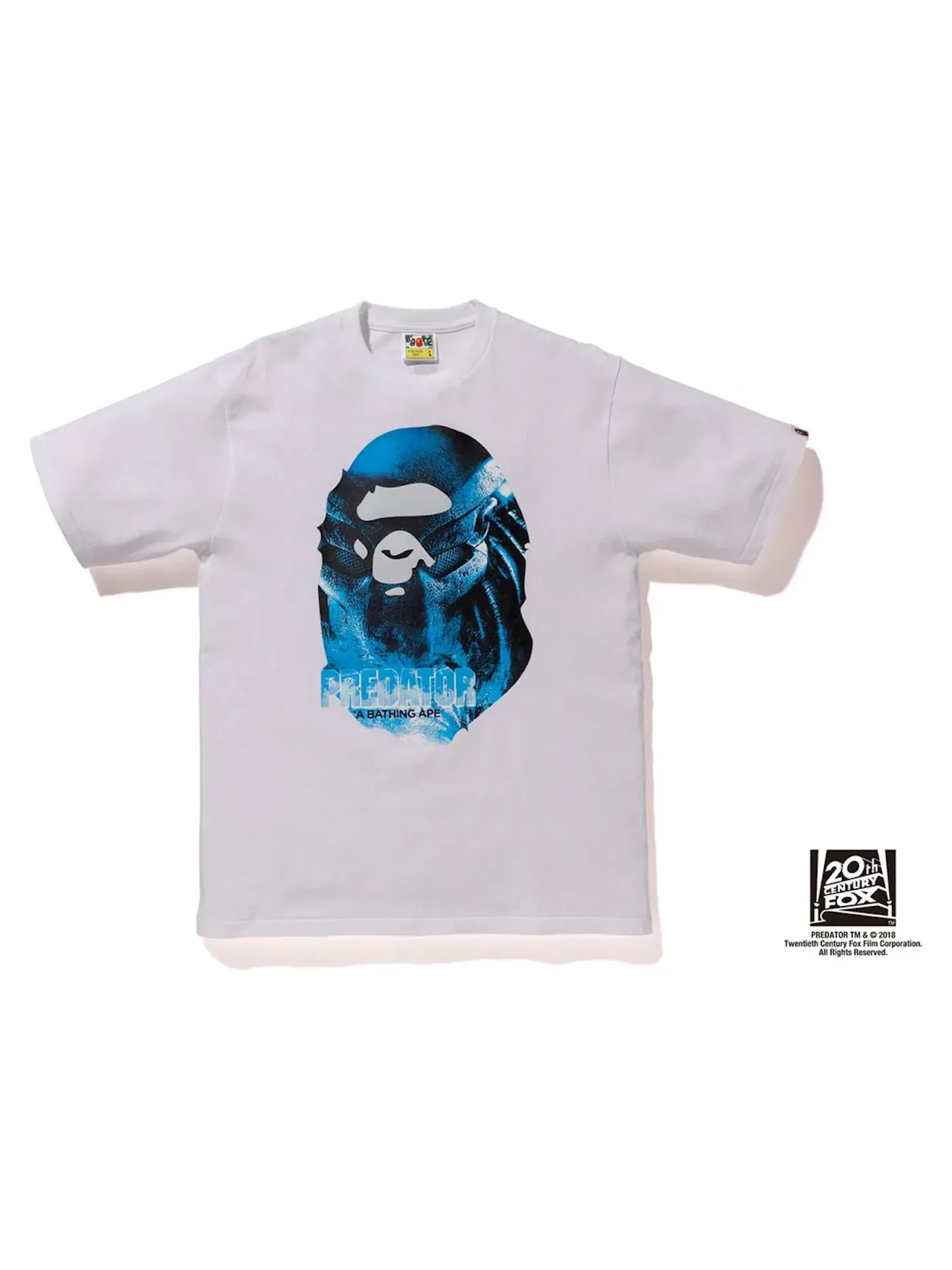 Мужская футболка с принтом BAPE x Predator Ape Head Tee — изображение 1 из 2, белый