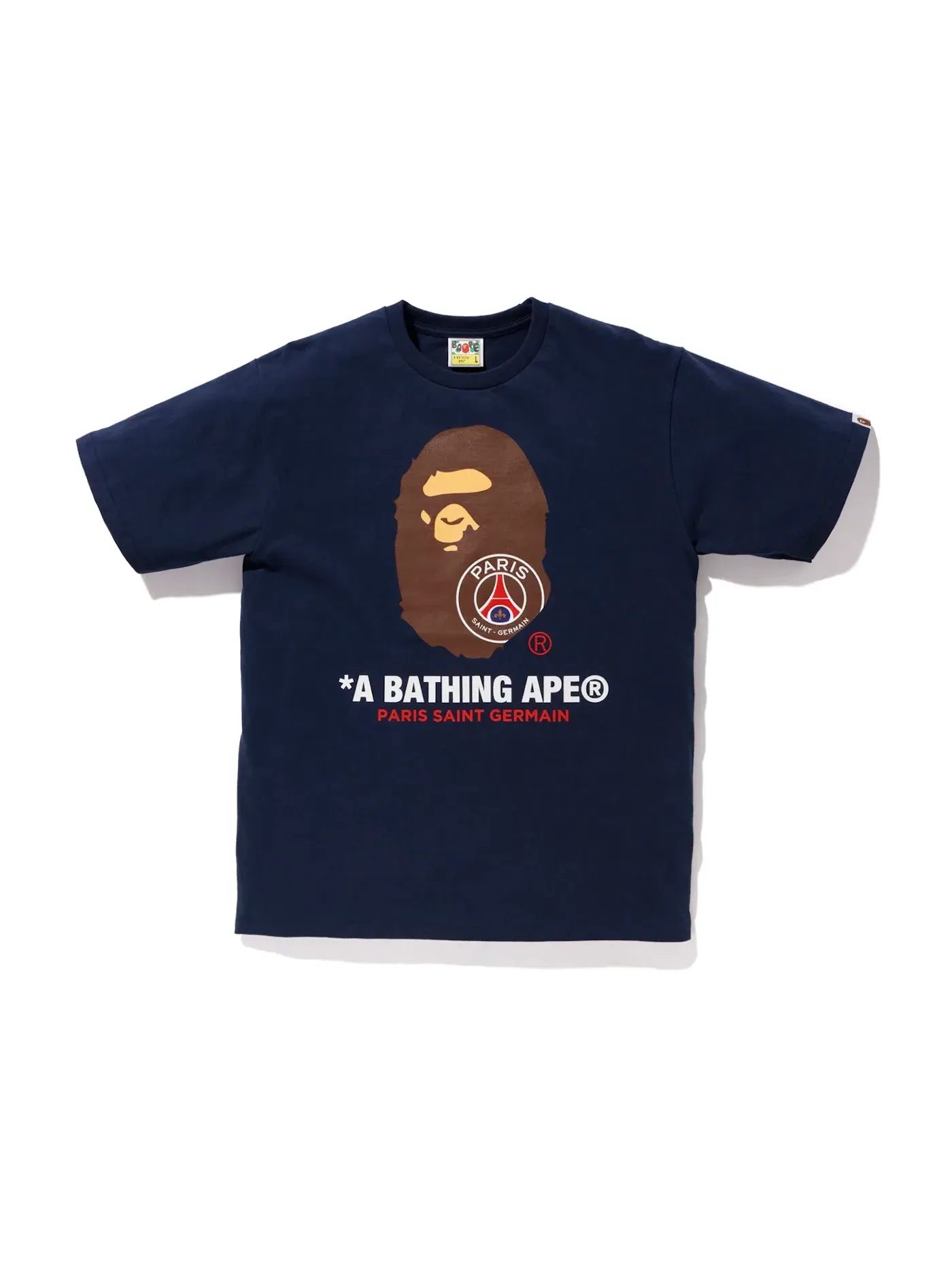 Мужская футболка с принтом Ape Head Tee BAPE — изображение 1 из 2, темно-синий