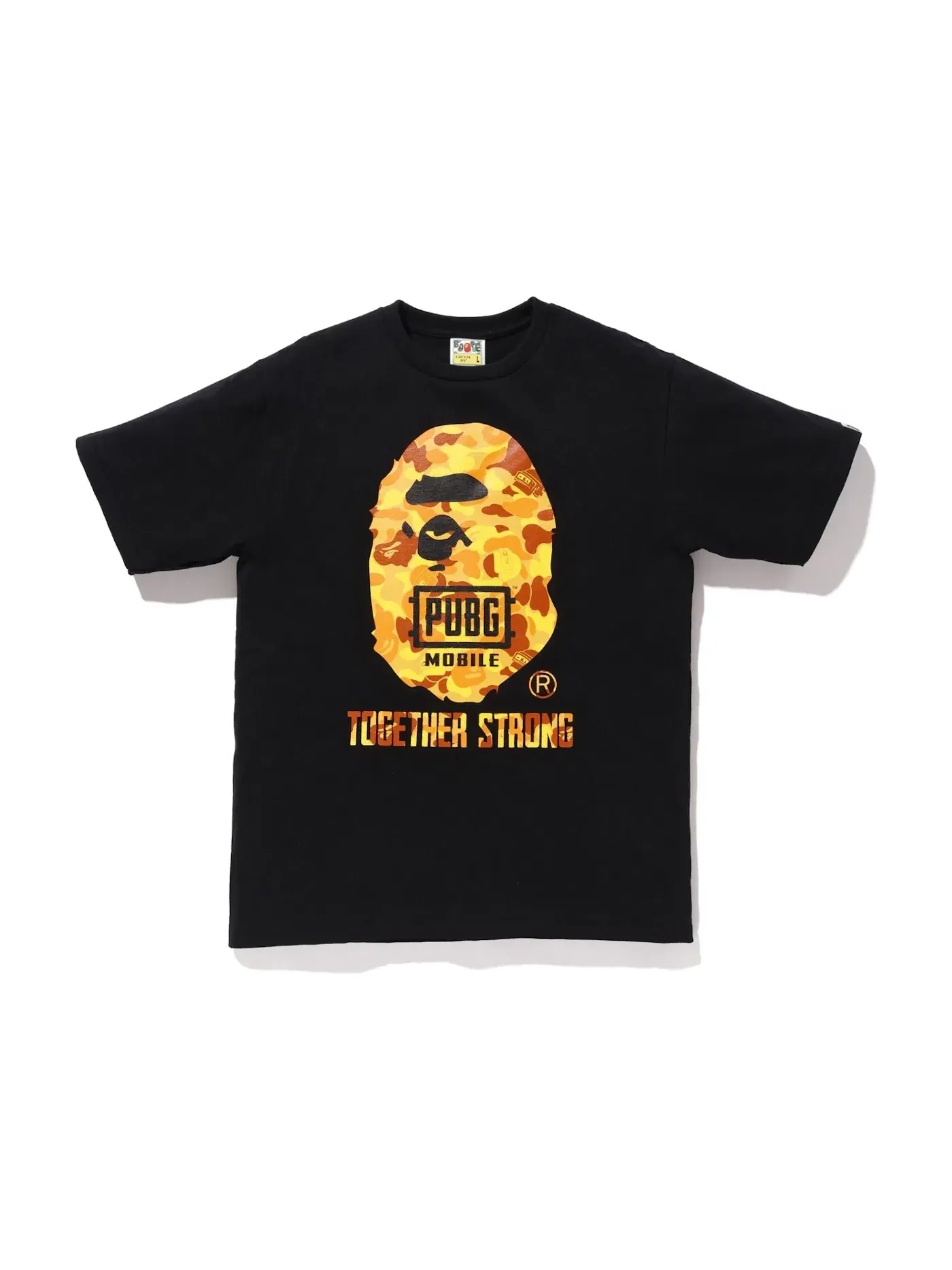 Мужская футболка с принтом BAPE x PUBG Ape Head Tee BAPE — изображение 1 из 2, черный