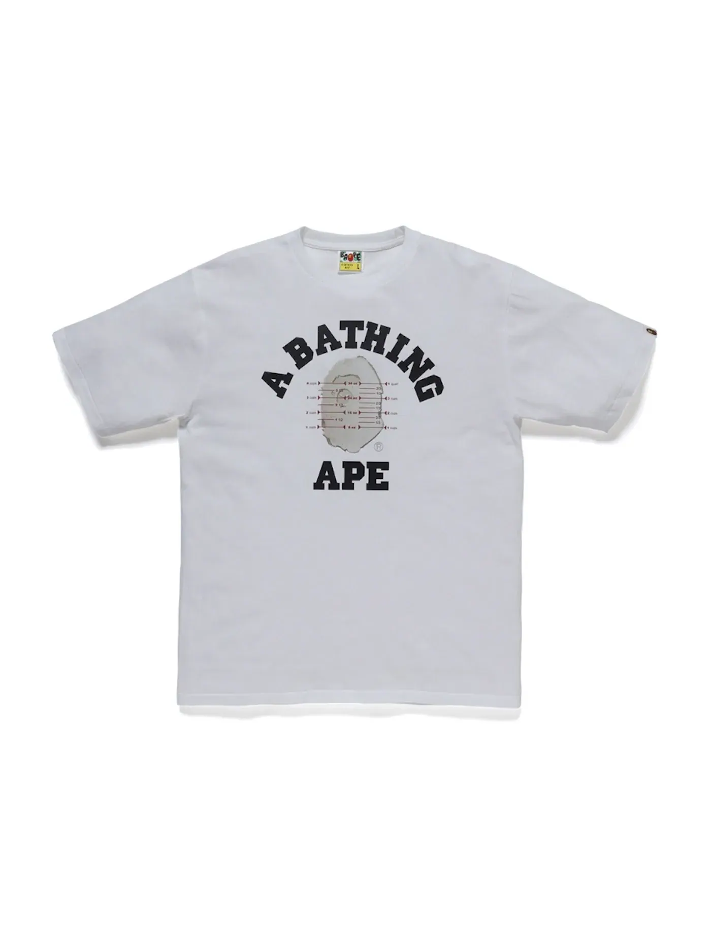 Мужская футболка с принтом BAPE x Pusha T College Logo Tee BAPE — изображение 1 из 1, белый