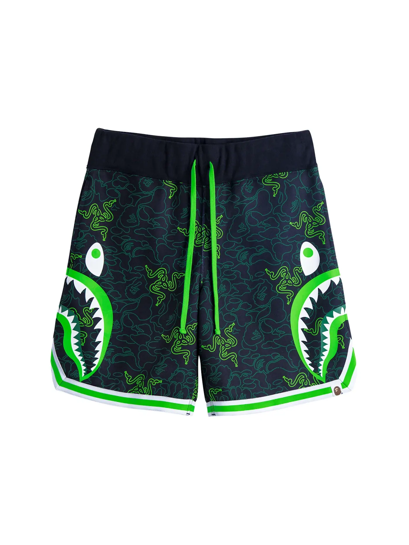 Унисекс шорты баскетбольные с камуфляжным принтом A Bathing Ape BAPE — изображение 1 из 2, черный зеленый