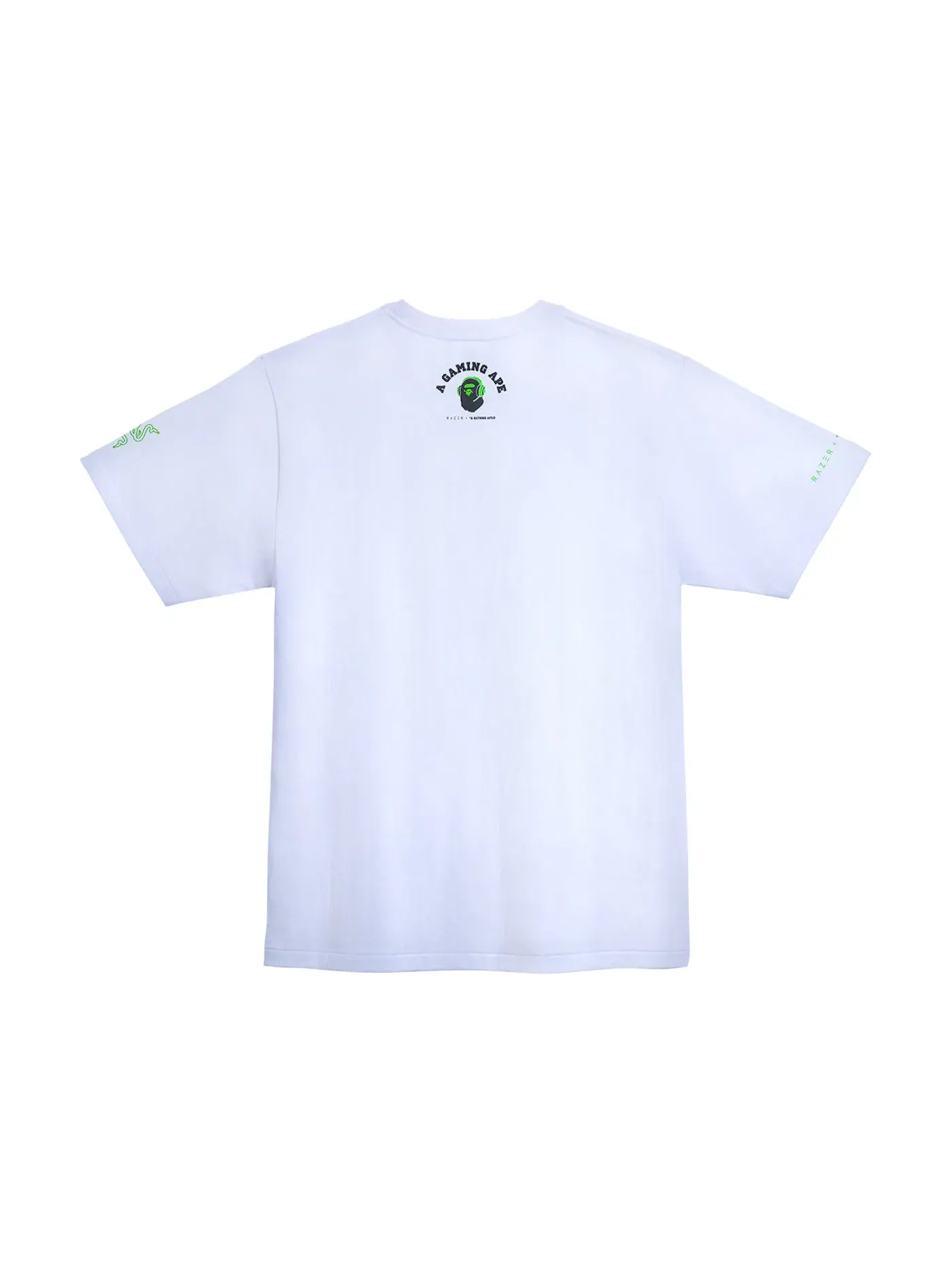 Детская футболка с камуфляжным принтом BAPE x Razer Neon Camo Ape Head Tee BAPE — изображение 2 из 2, белый зеленый
