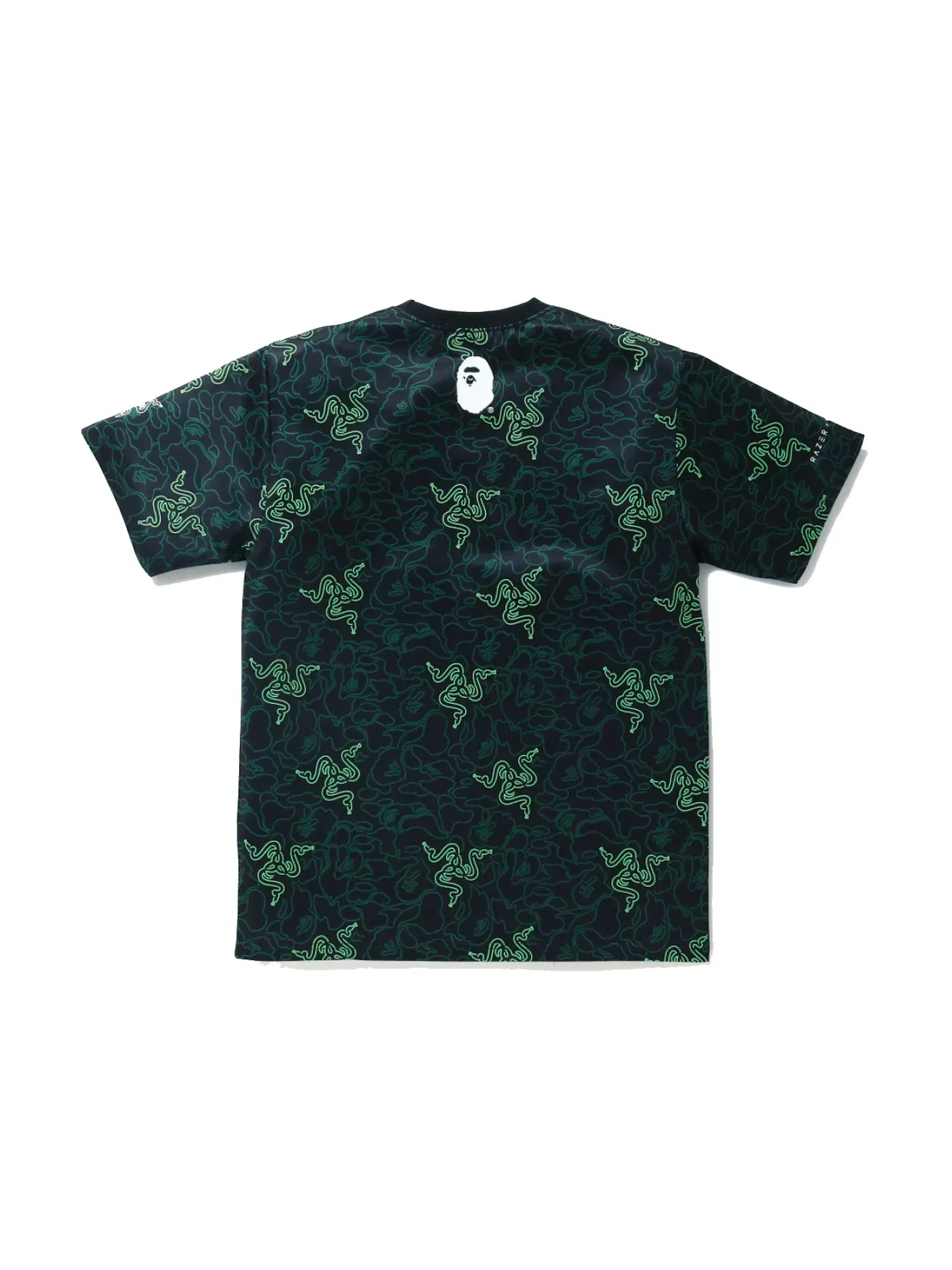 Мужская футболка с камуфляжным принтом BAPE x Razer Tee BAPE — изображение 2 из 2, зеленый