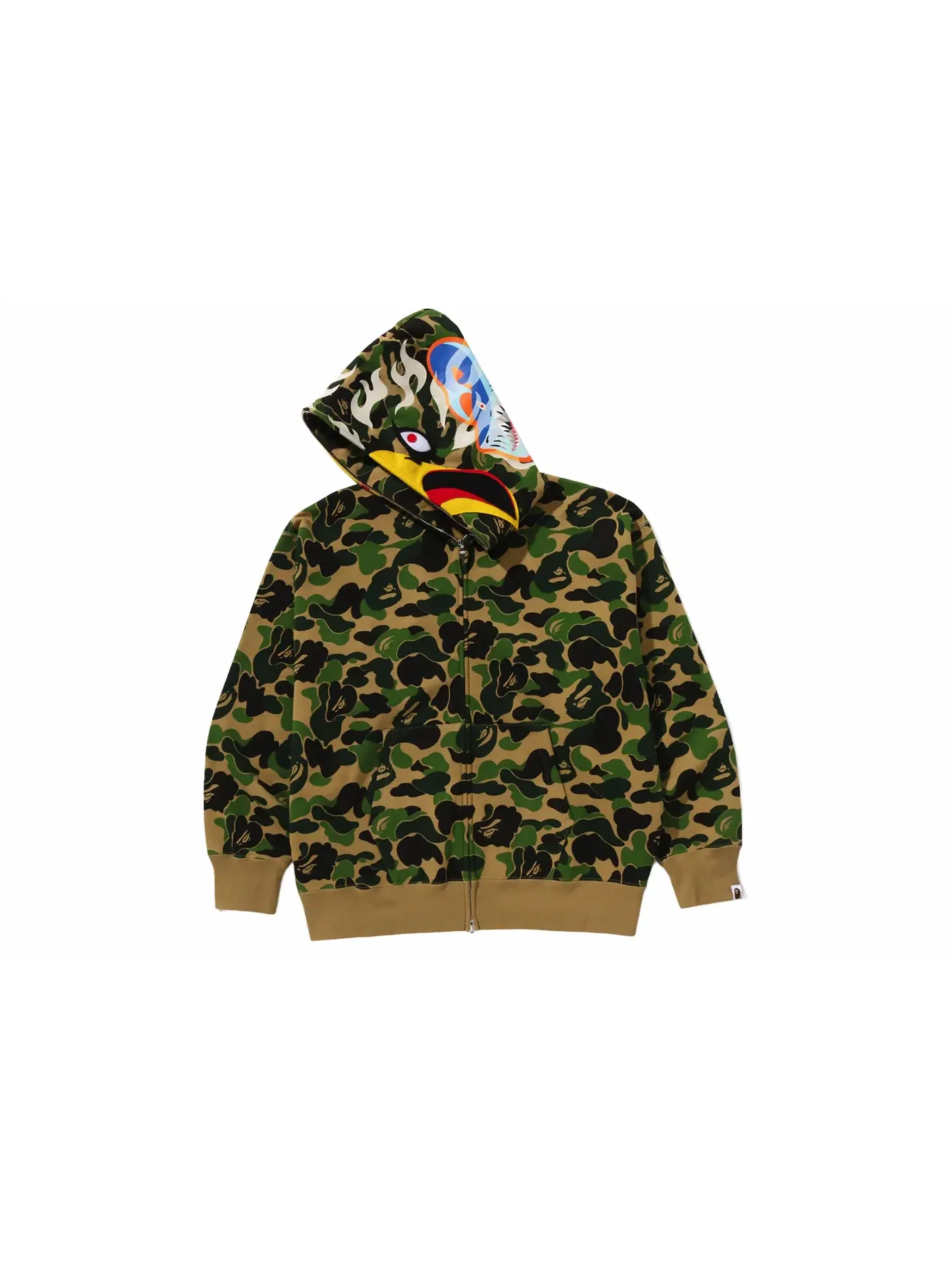 Мужская худи свободного кроя с принтом BAPE x READYMADE ABC Camo Eagle BAPE — изображение 2 из 4, зеленый