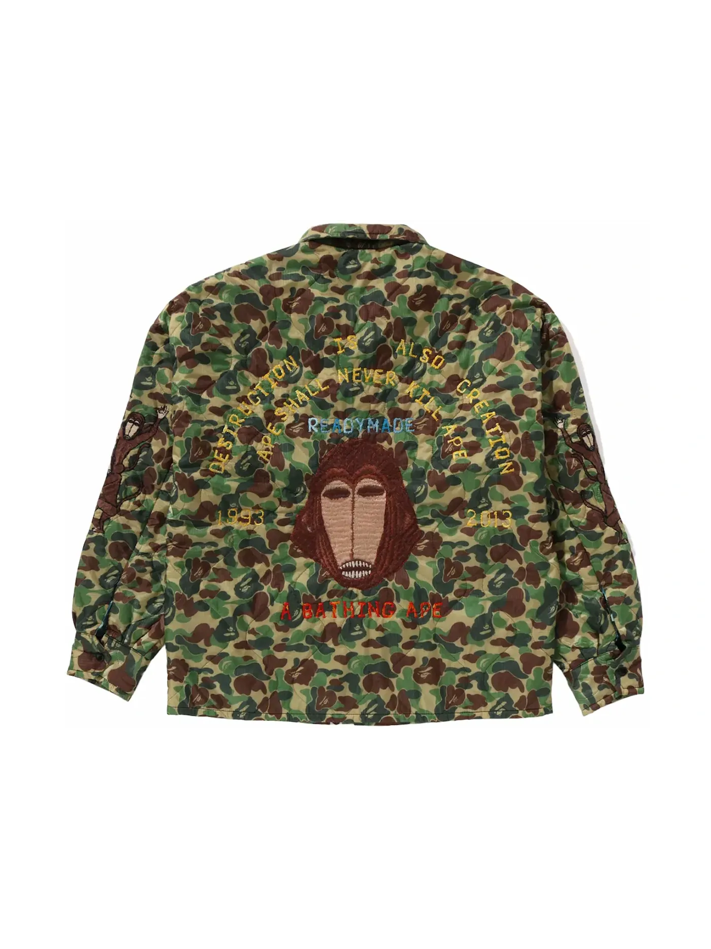 Мужская куртка с камуфляжным принтом BAPE x READYMADE ABC Camo Vietnam Jacket — изображение 2 из 2, зеленый
