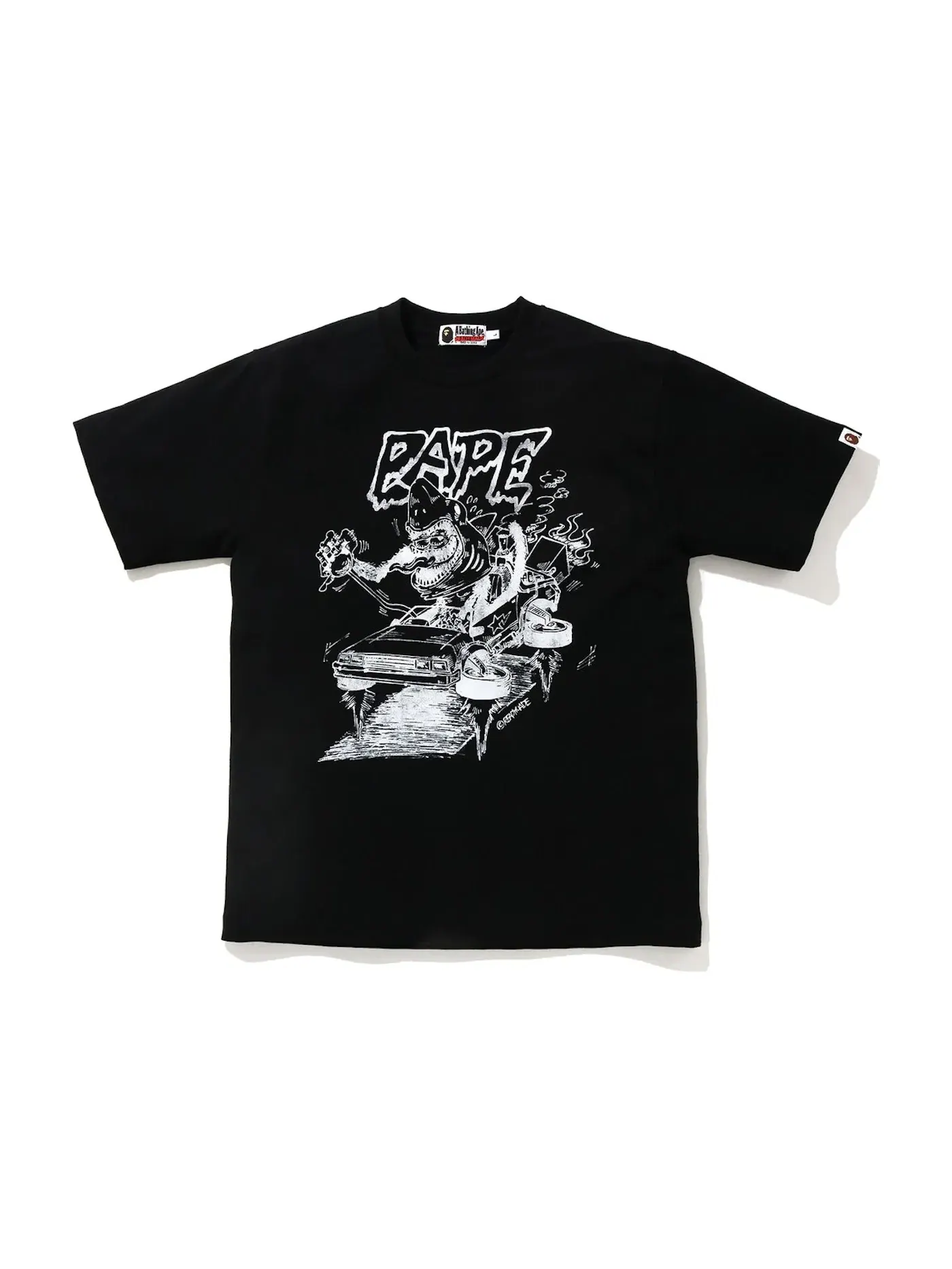 Мужская футболка с принтом BAPE x READYMADE Shark Wide Tee BAPE — изображение 1 из 2, черный