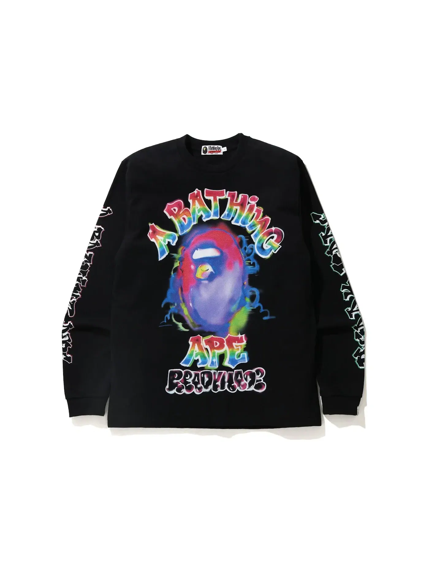Мужская футболка с длинным рукавом BAPE x READYMADE Spray Wide L/S Tee BAPE — изображение 1 из 2, черный