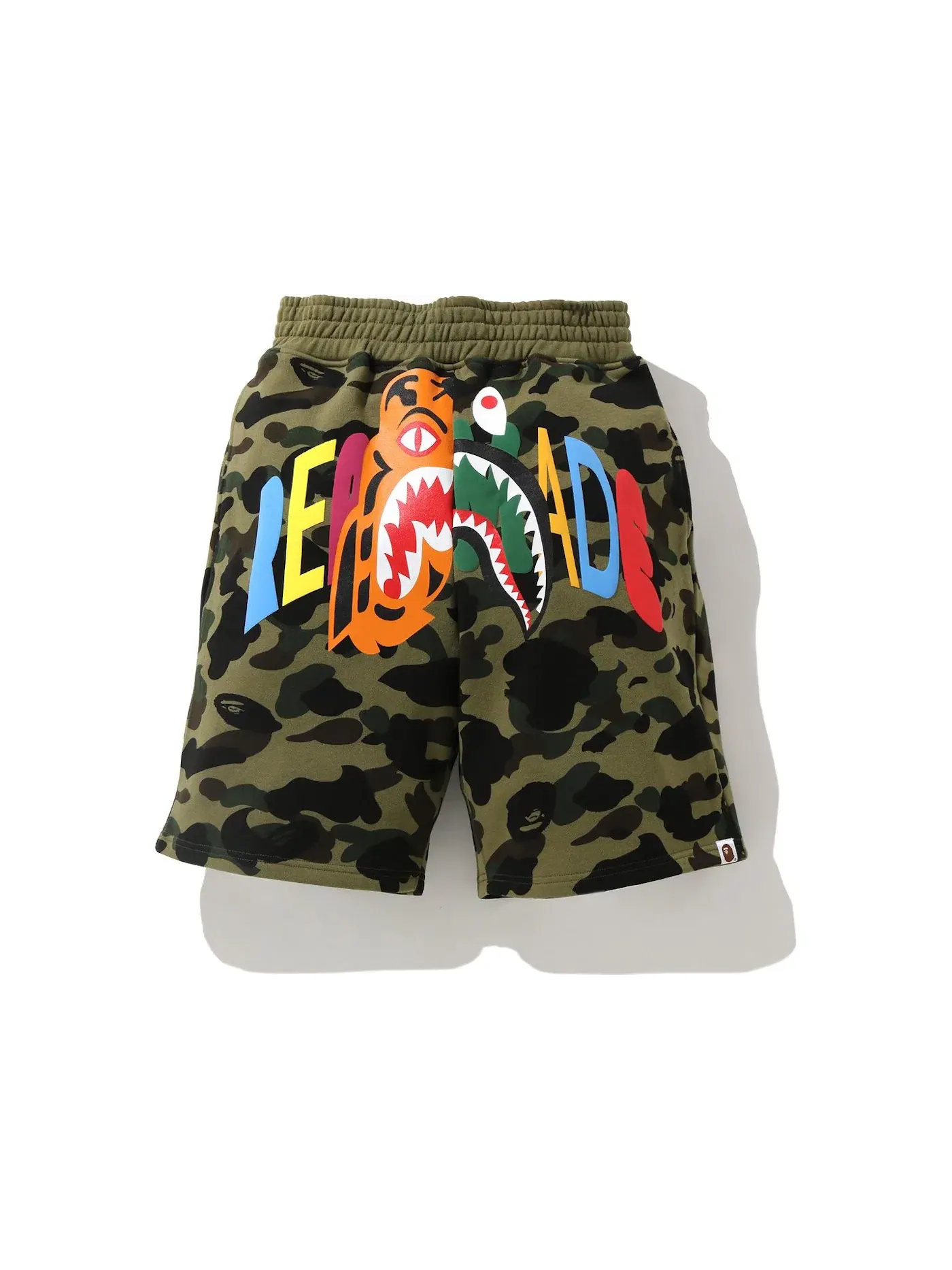 Мужские шорты с принтом Tiger Shark BAPE x READYMADE — изображение 1 из 2, зеленый