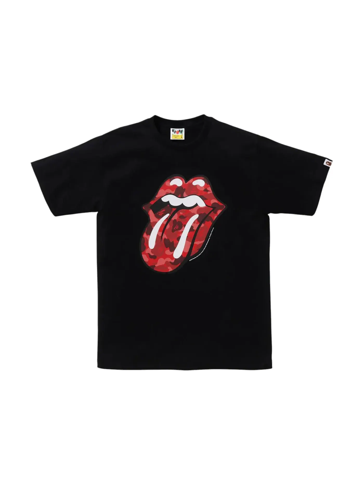 Мужская футболка с принтом BAPE x Rolling Stones Tee BAPE — изображение 1 из 1, черный