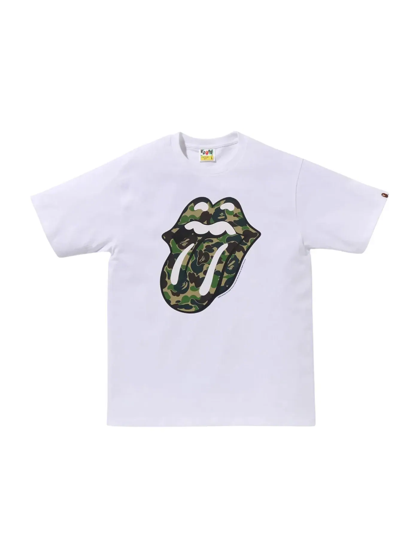 Мужская футболка с принтом BAPE x Rolling Stones Tee BAPE — изображение 1 из 1, белый