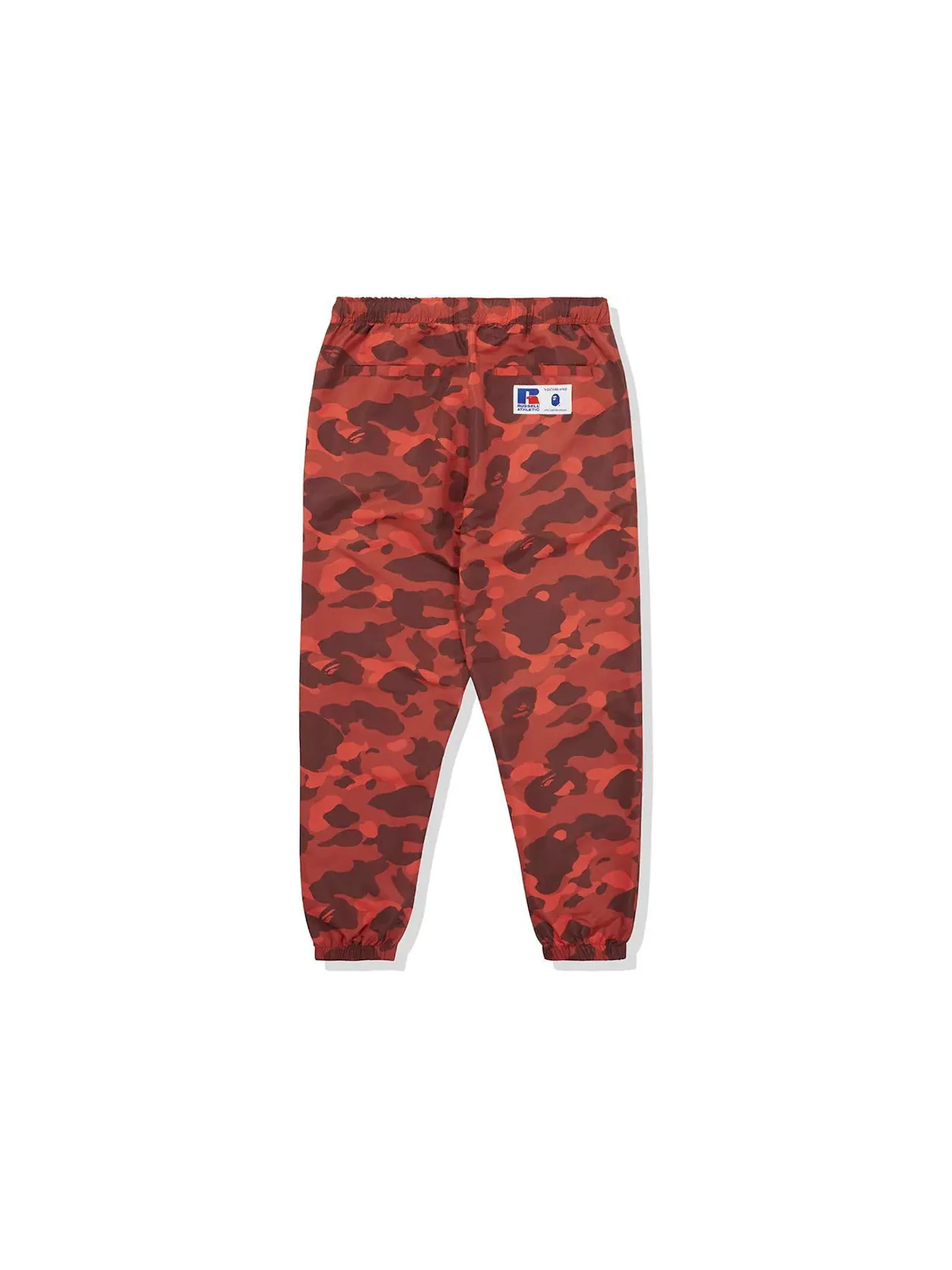 Мужские спортивные штаны с принтом BAPE x Russell Color Camo Track Pants BAPE — изображение 2 из 2, красный