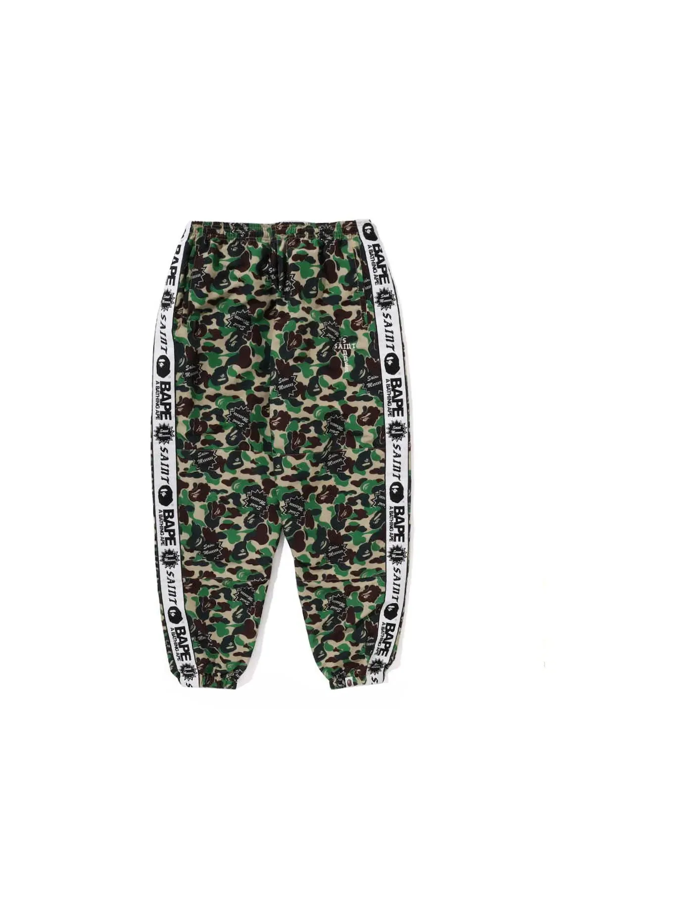 Мужские спортивные штаны с камуфляжным принтом BAPE — изображение 1 из 2, зеленый